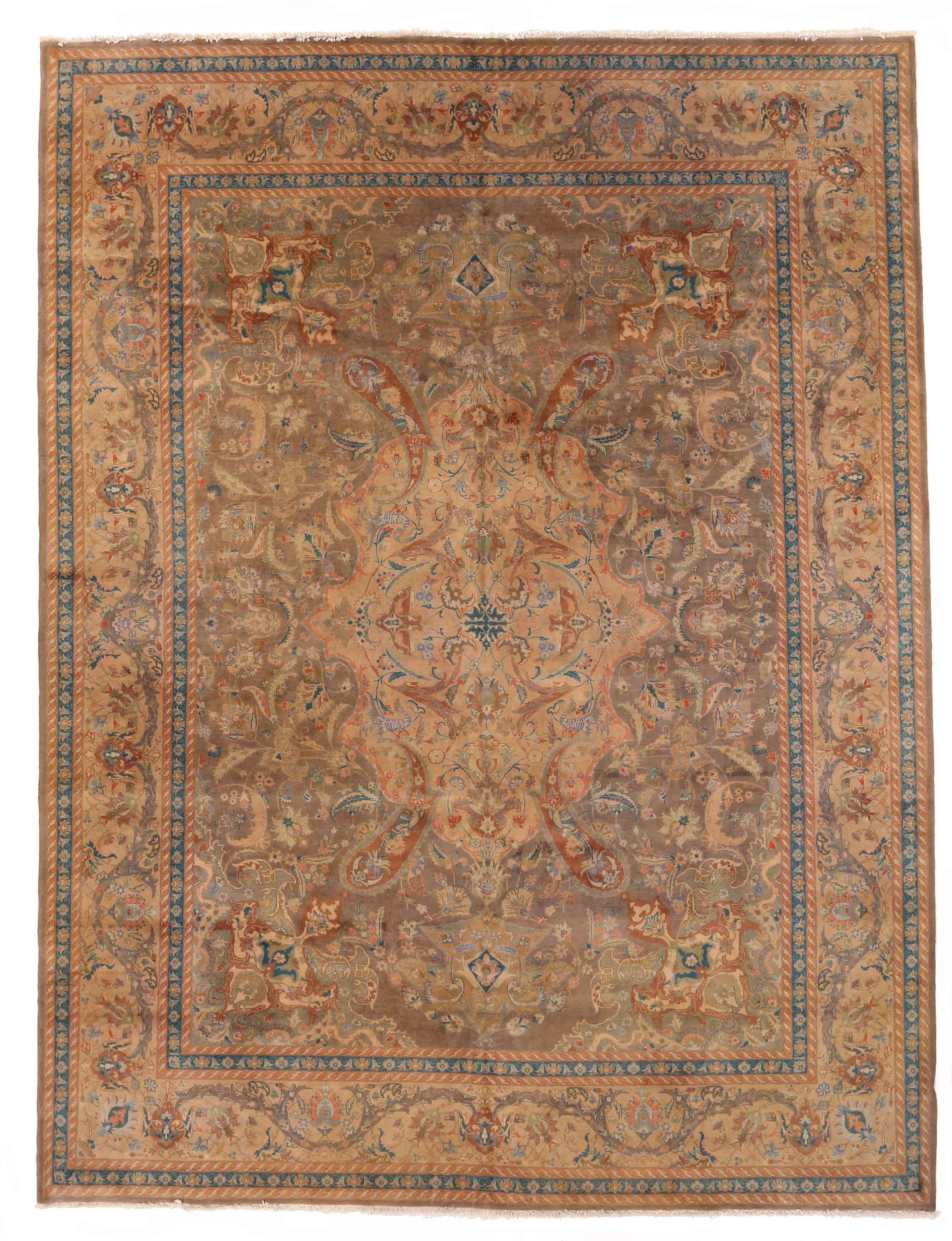 Thumbnail 3 for Antique Persian Tabriz Traditional Rug 72885
