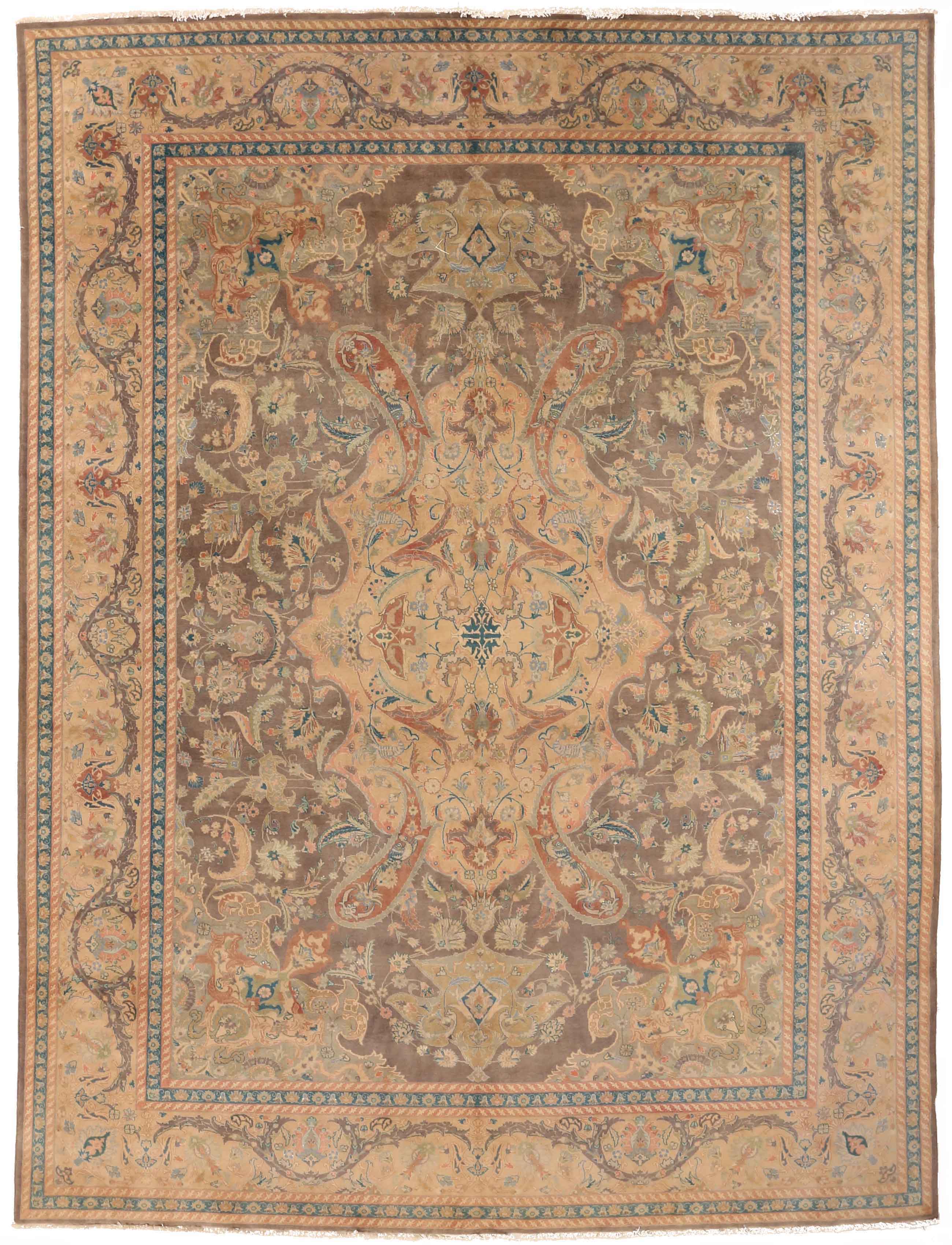 Thumbnail 4 for Antique Persian Tabriz Traditional Rug 72886