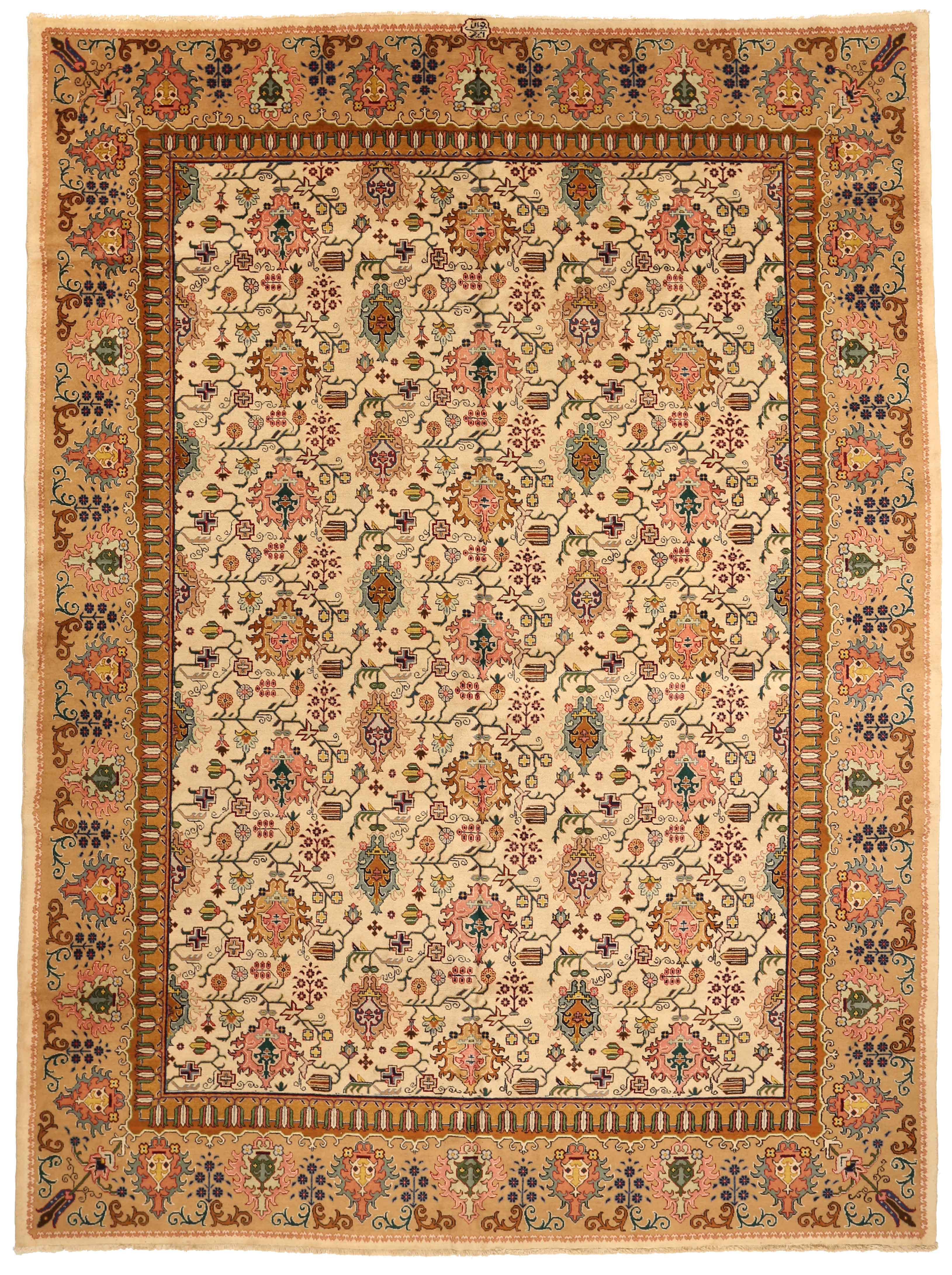 Thumbnail 2 for Antique Persian Tabriz Traditional Rug 72887