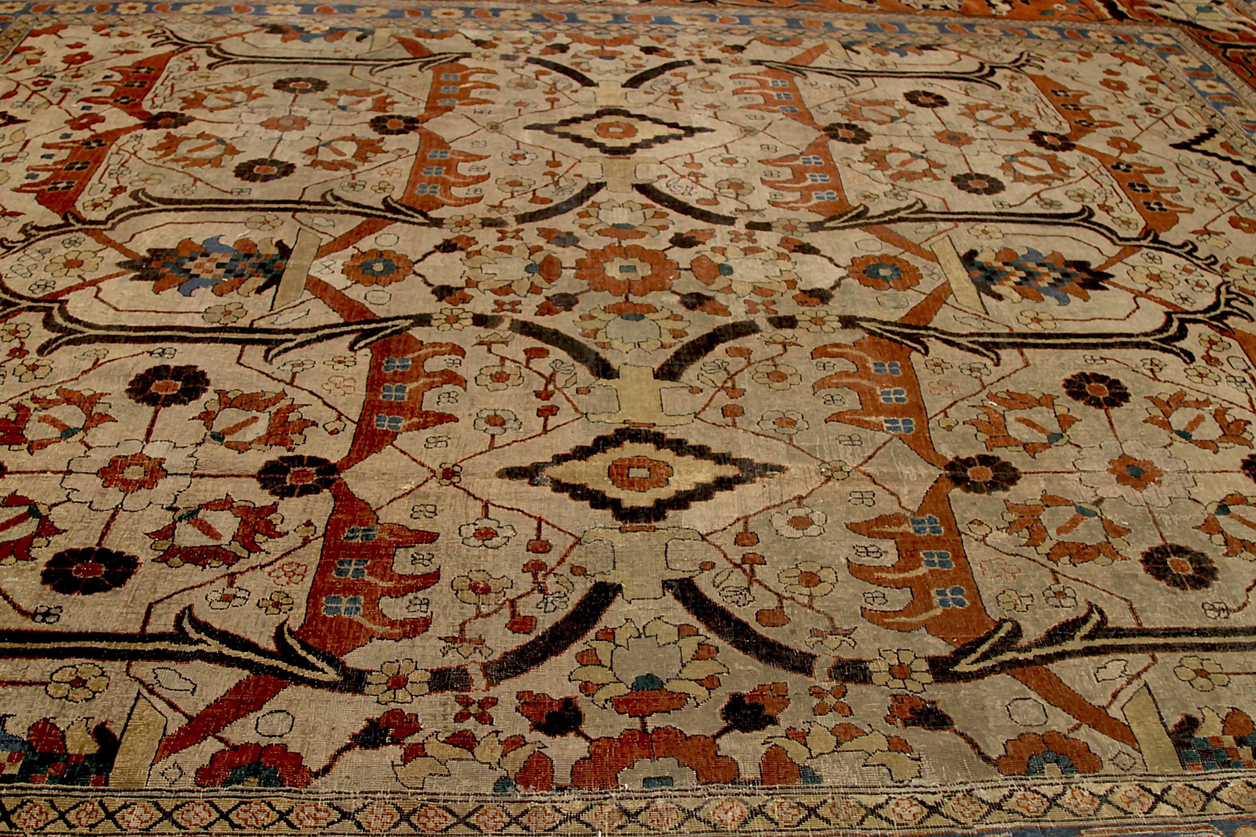 Thumbnail 5 for Antique Persian Tabriz Traditional Rug 92118