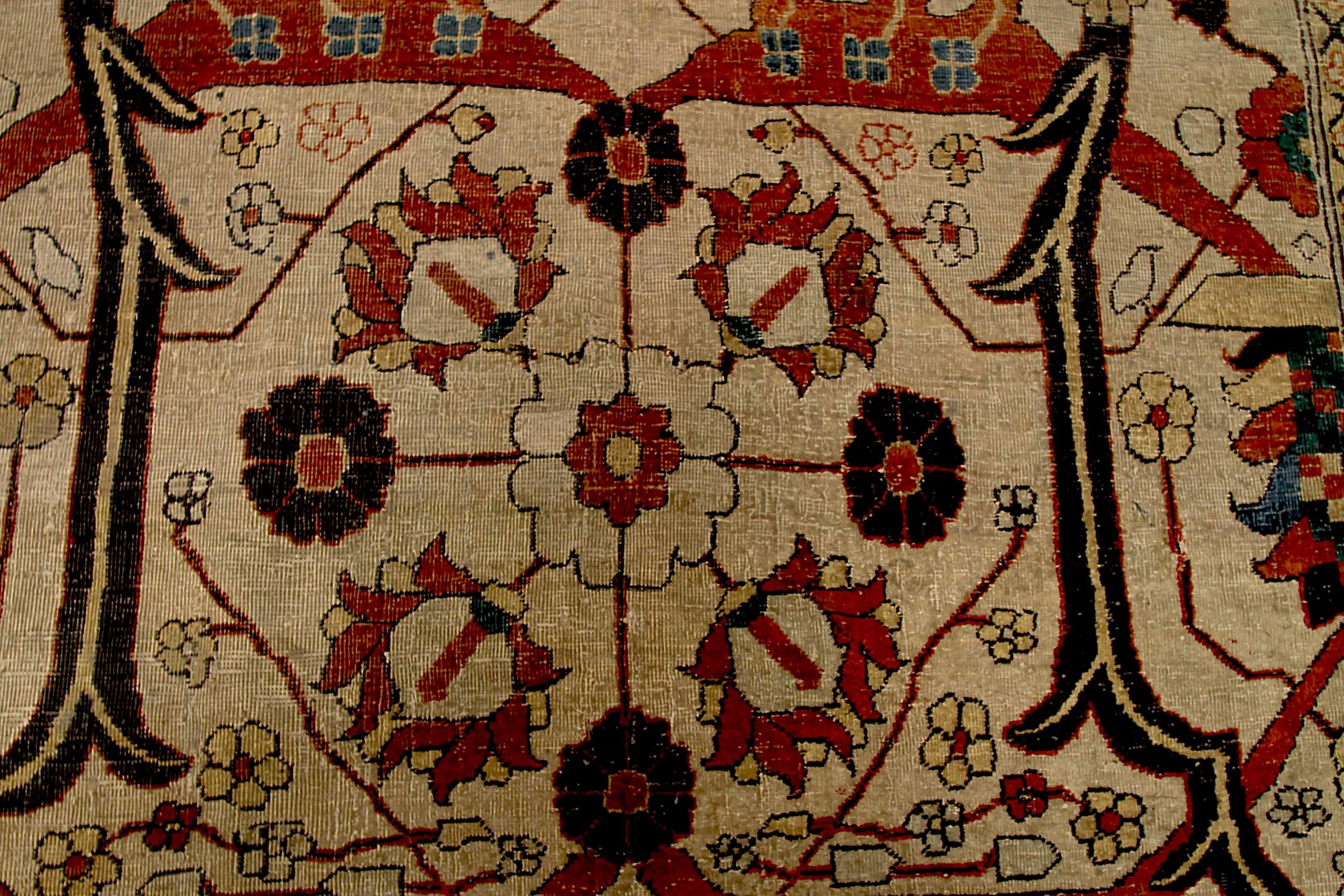 Thumbnail 6 for Antique Persian Tabriz Traditional Rug 92118