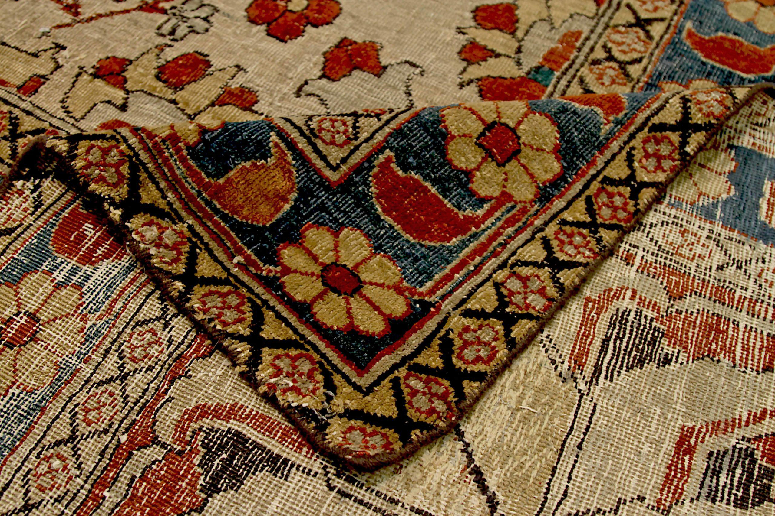 Thumbnail 2 for Antique Persian Tabriz Traditional Rug 92118
