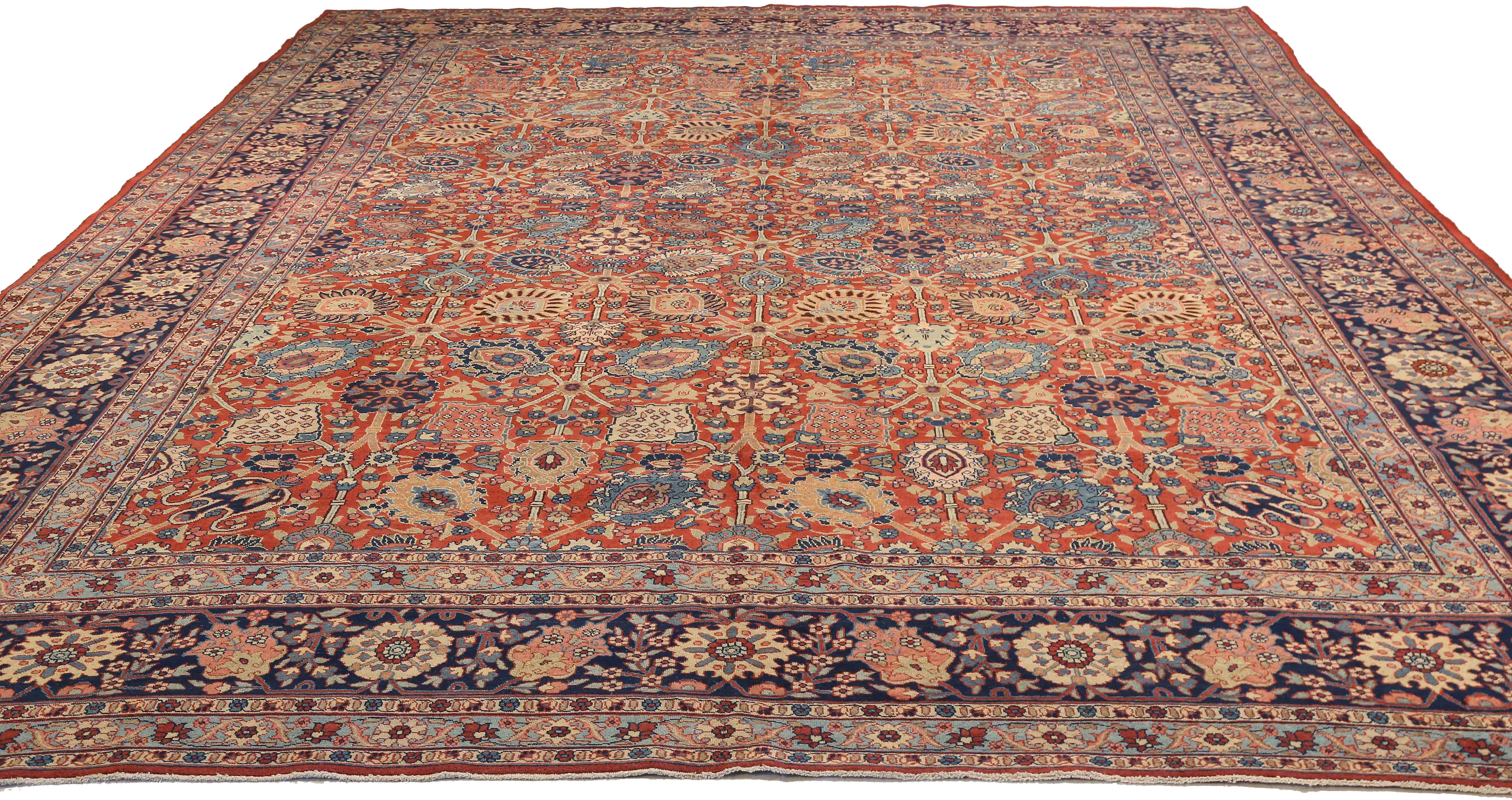 Thumbnail 5 for Antique Persian Tabriz Traditional Rug 73061