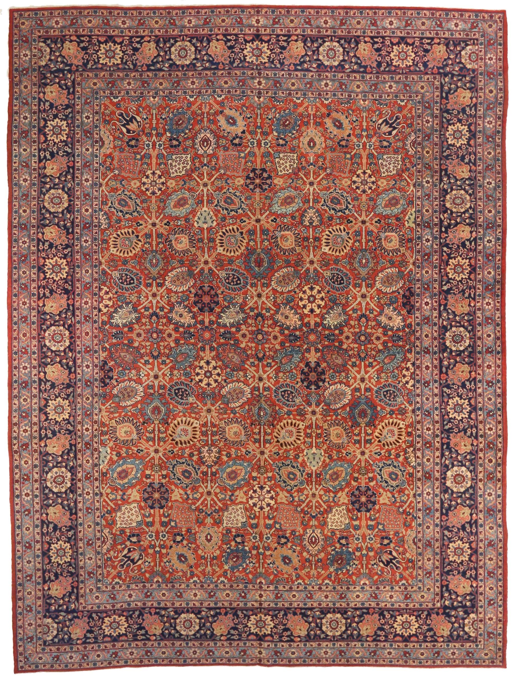 Thumbnail 6 for Antique Persian Tabriz Traditional Rug 73061