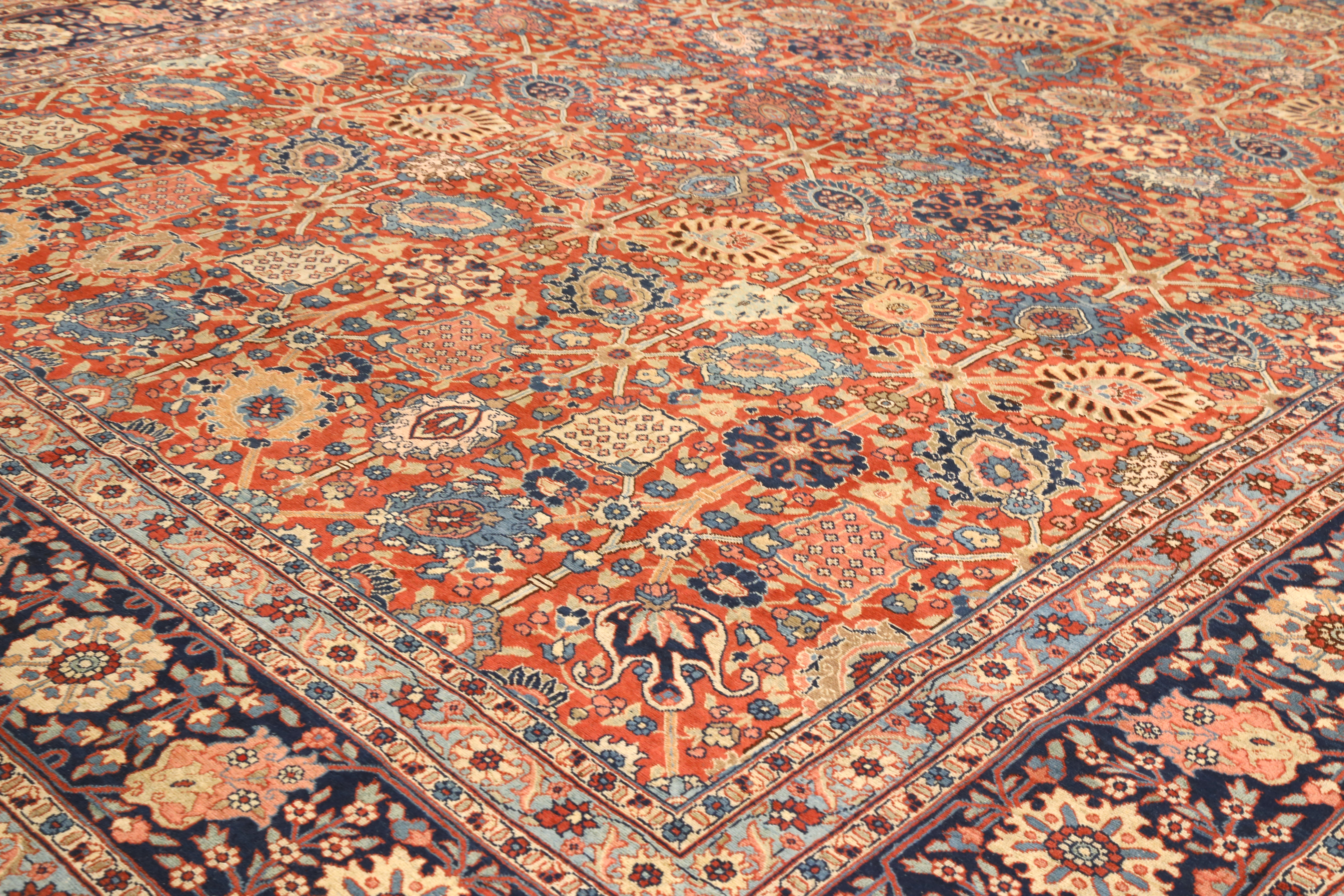 Thumbnail 2 for Antique Persian Tabriz Traditional Rug 73061