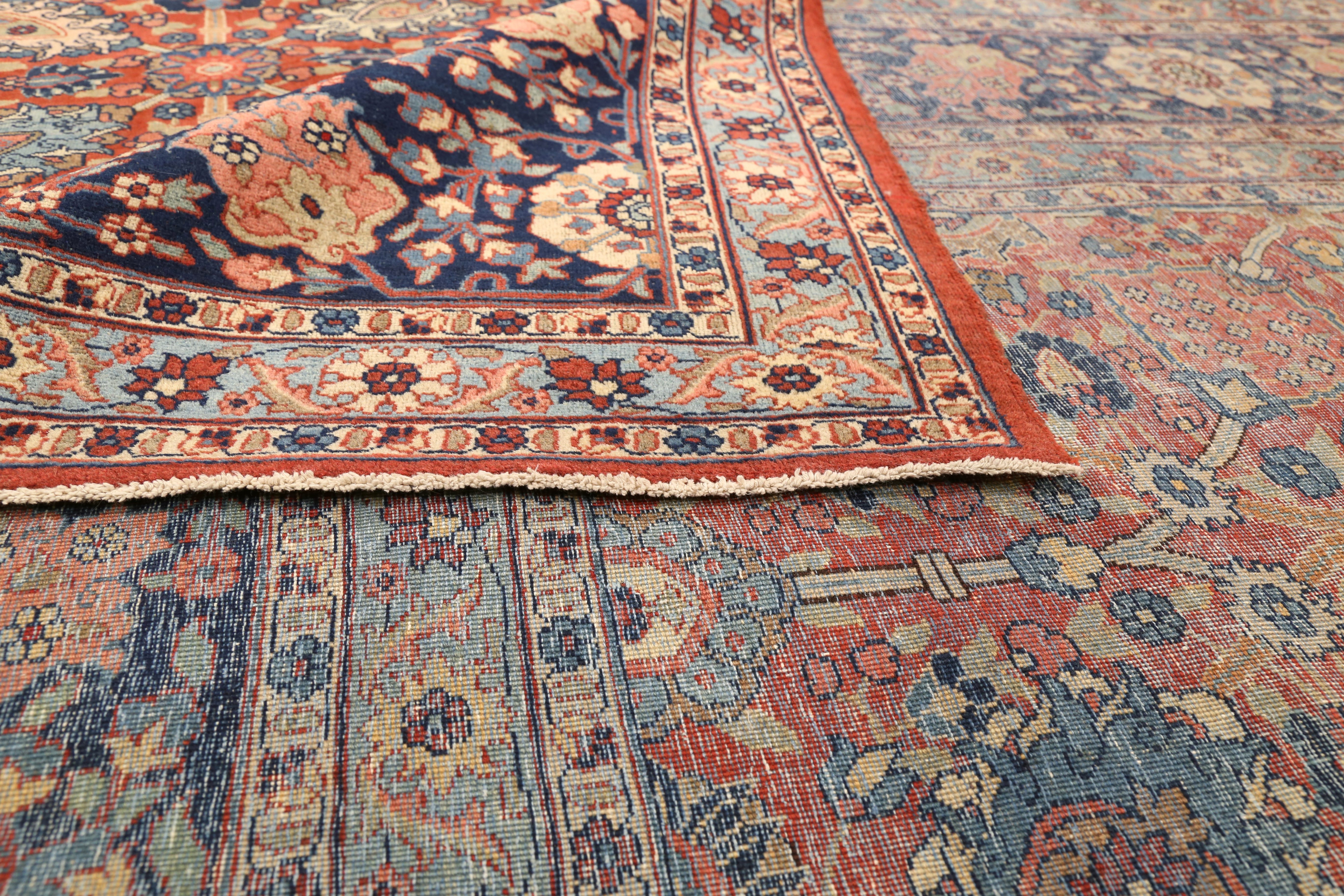 Thumbnail 3 for Antique Persian Tabriz Traditional Rug 73061