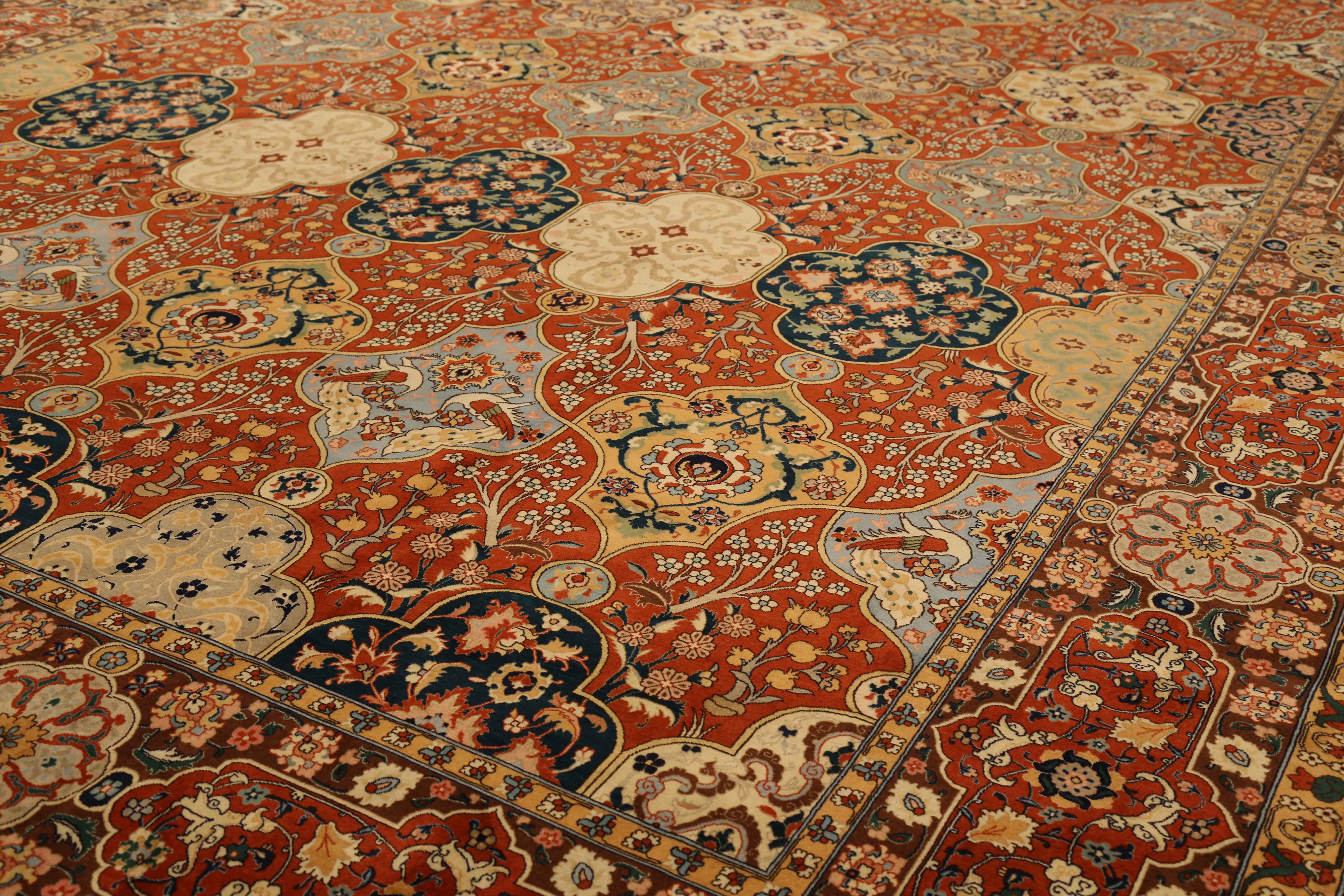 Thumbnail 3 for Antique Persian Tabriz Traditional Rug 73063