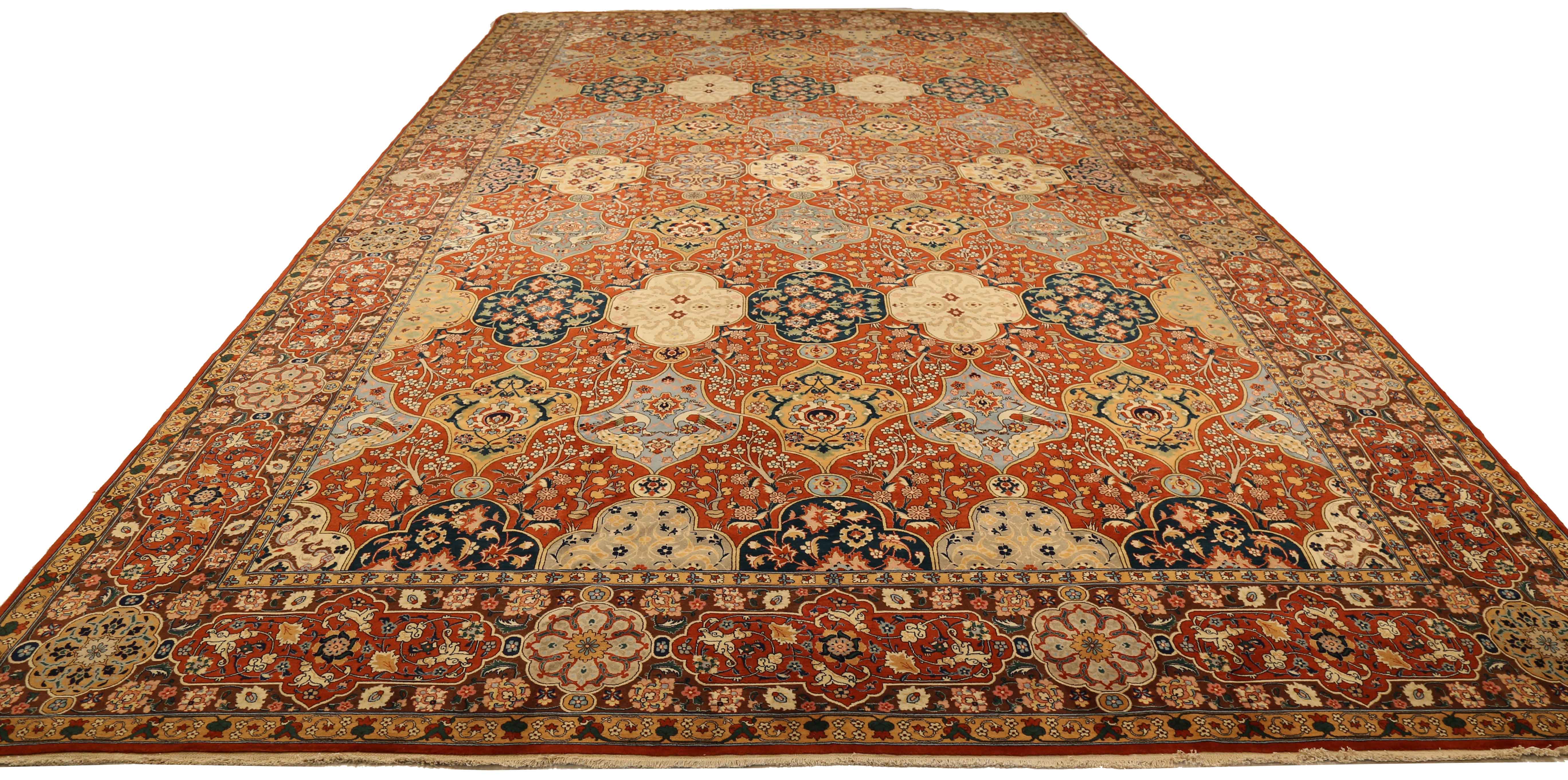 Thumbnail 4 for Antique Persian Tabriz Traditional Rug 73063