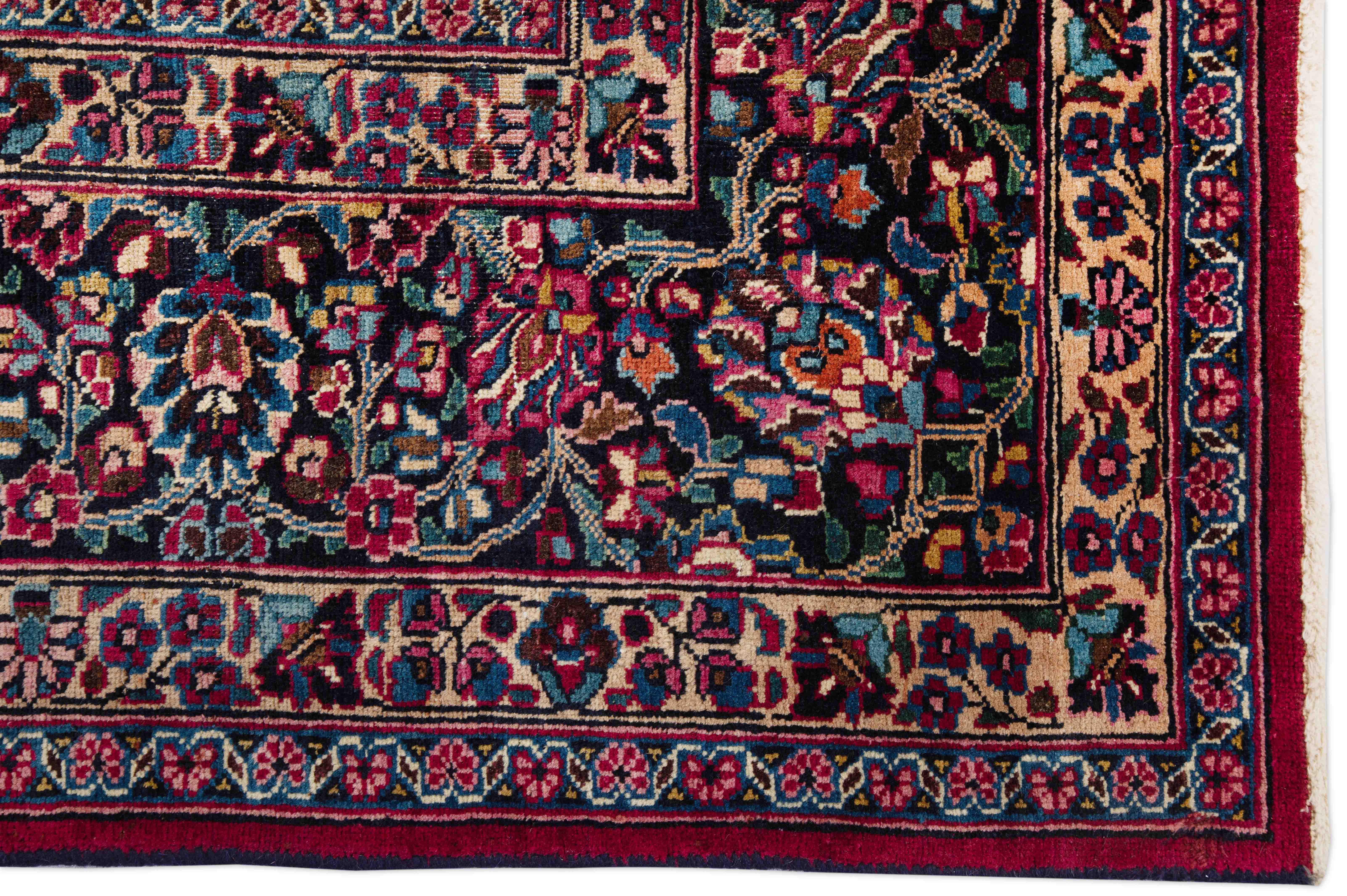 Thumbnail 3 for Antique Persian Mashad Traditional Rug 88792
