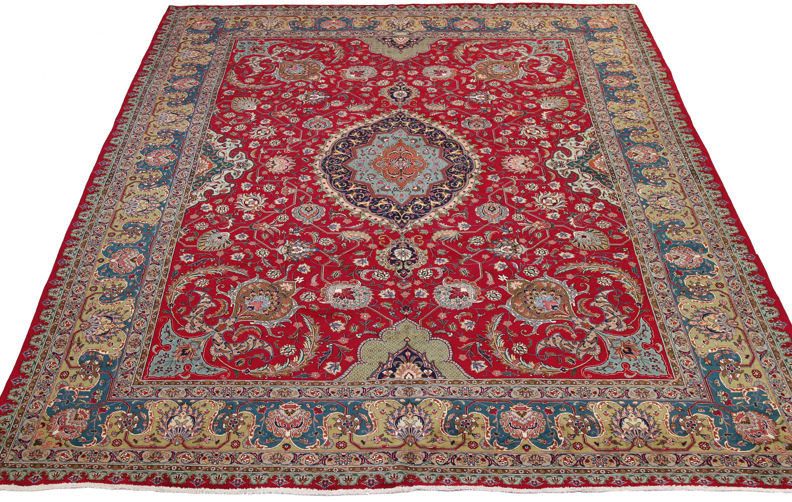 Thumbnail 2 for Antique Persian Tabriz Traditional Rug 69246