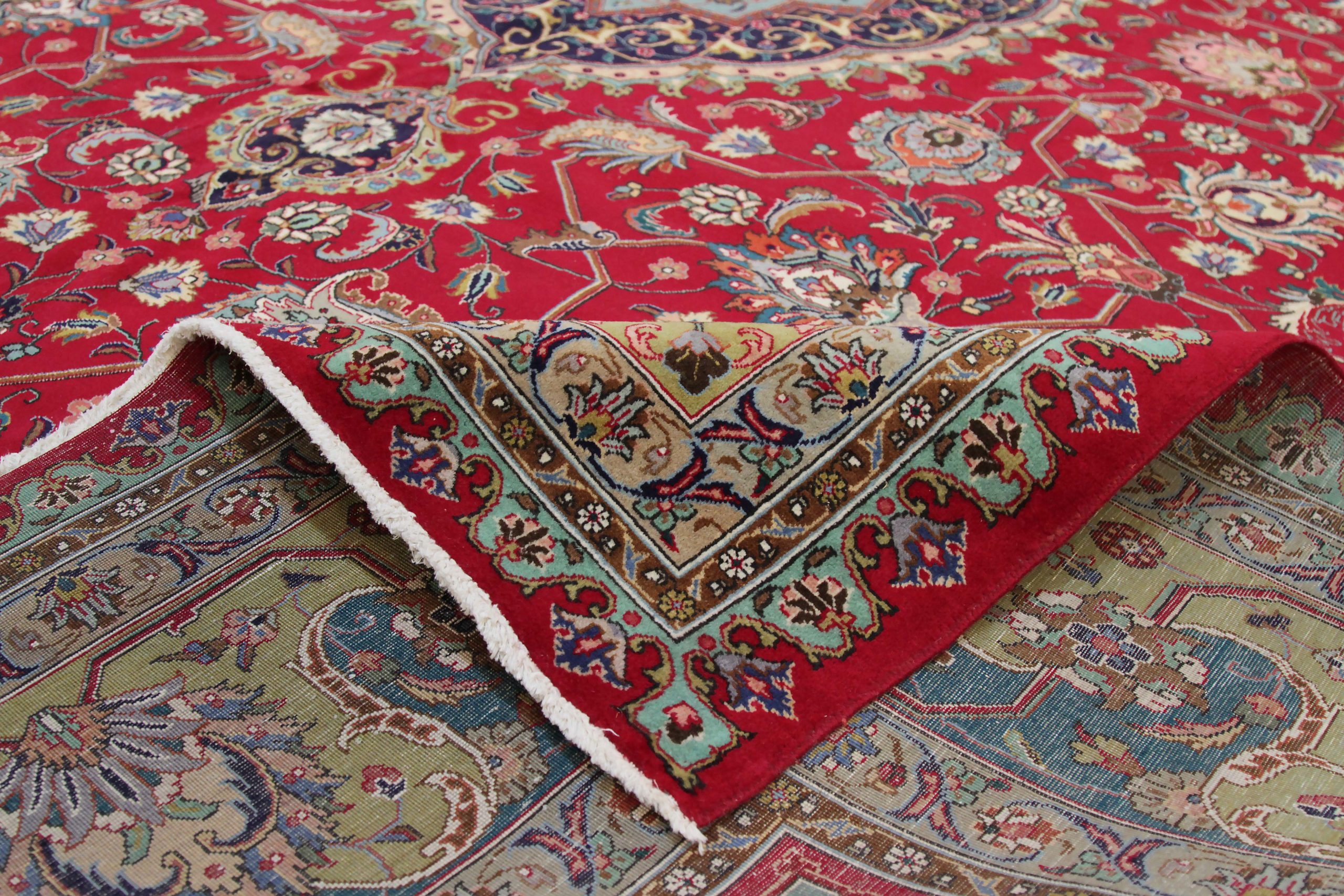 Thumbnail 6 for Antique Persian Tabriz Traditional Rug 69246