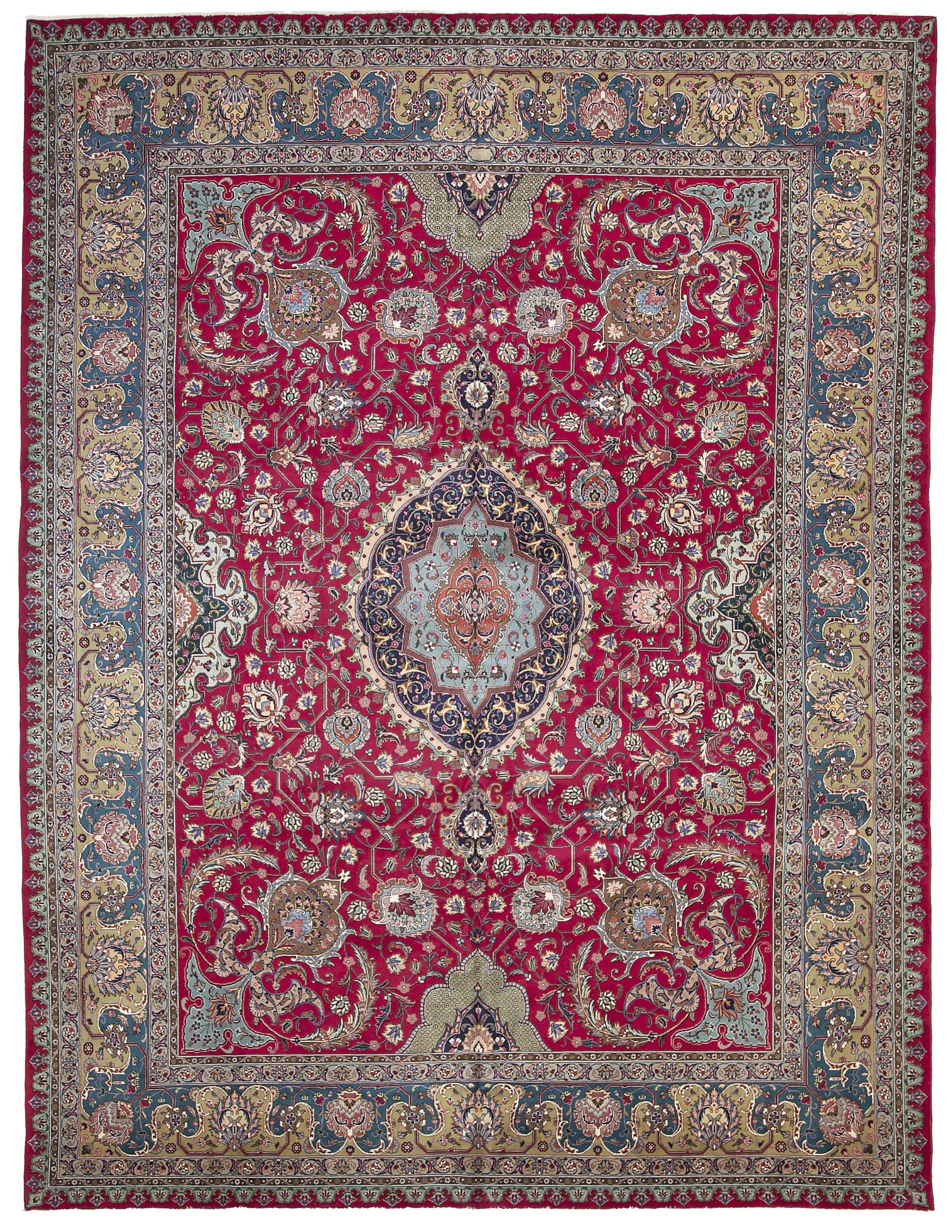 Thumbnail 3 for Antique Persian Tabriz Traditional Rug 69246