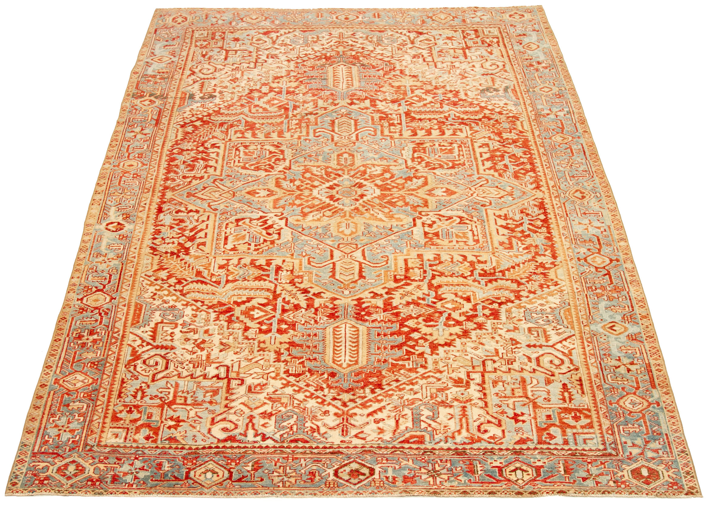 Thumbnail 2 for Antique Persian Heriz Traditional Rug 92688