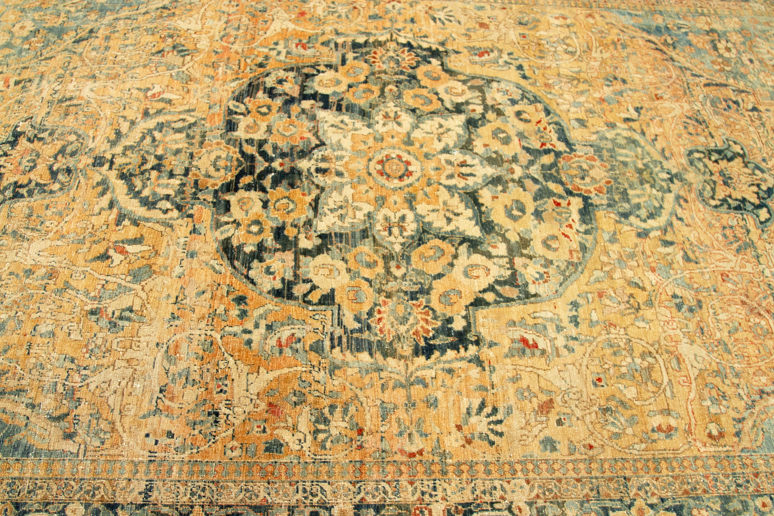 Thumbnail 4 for Antique Persian Tabriz Traditional Rug 92695