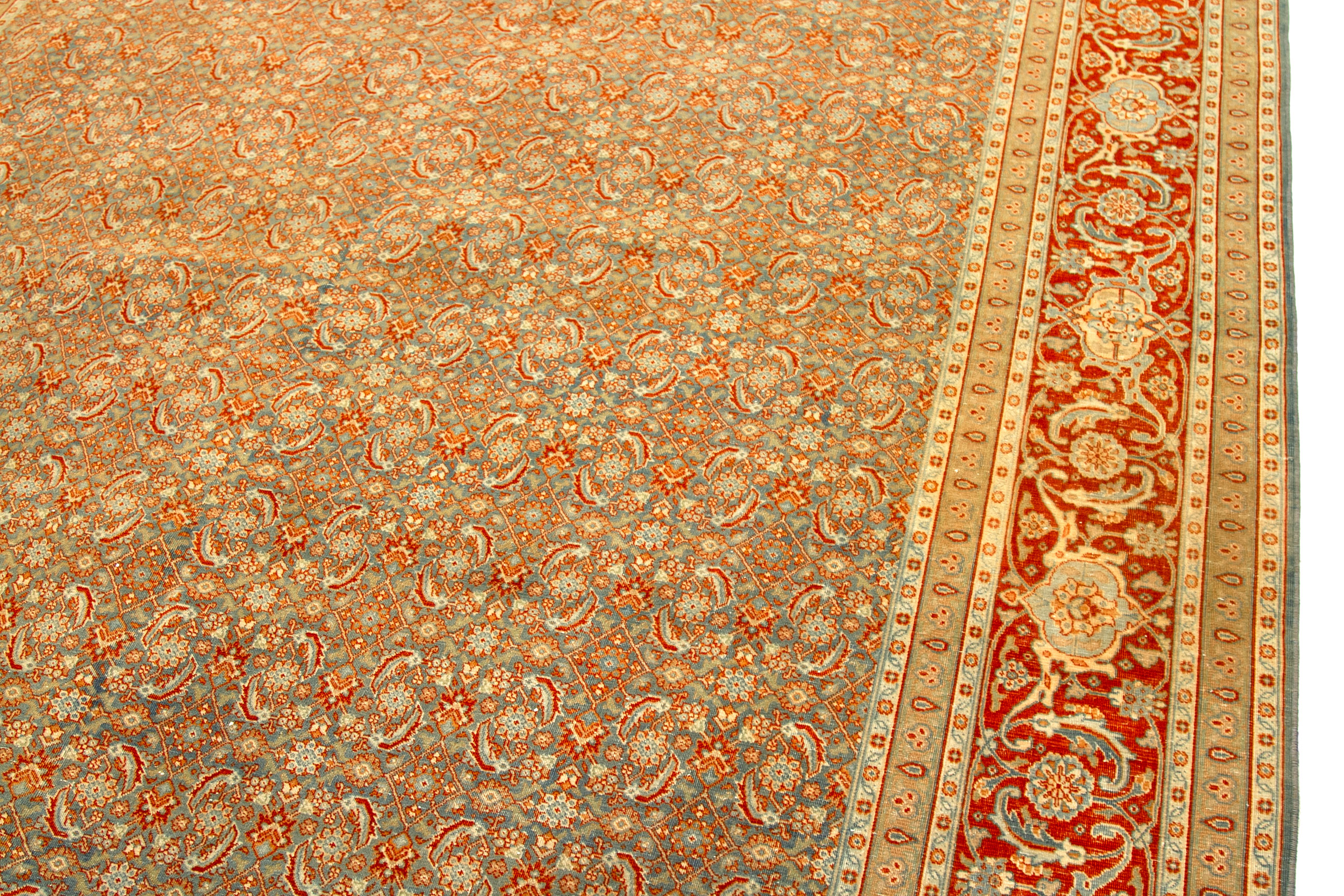 Thumbnail 2 for Antique Persian Tabriz Traditional Rug 92703