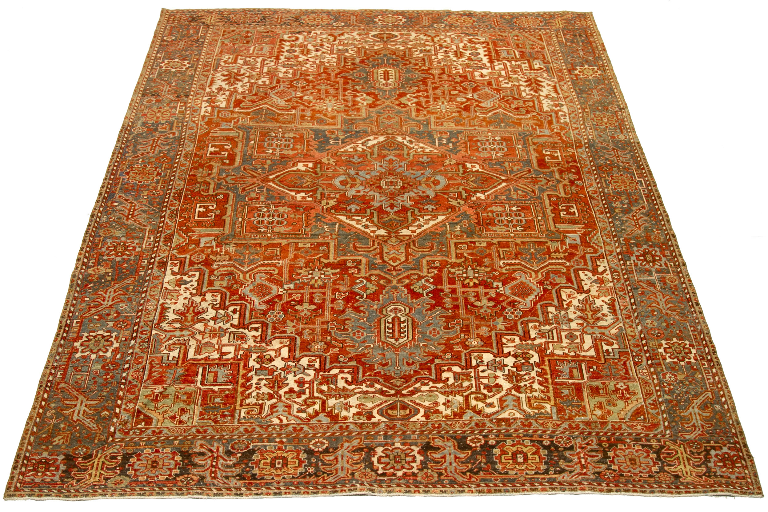 Thumbnail 5 for Antique Persian Heriz Traditional Rug 92707