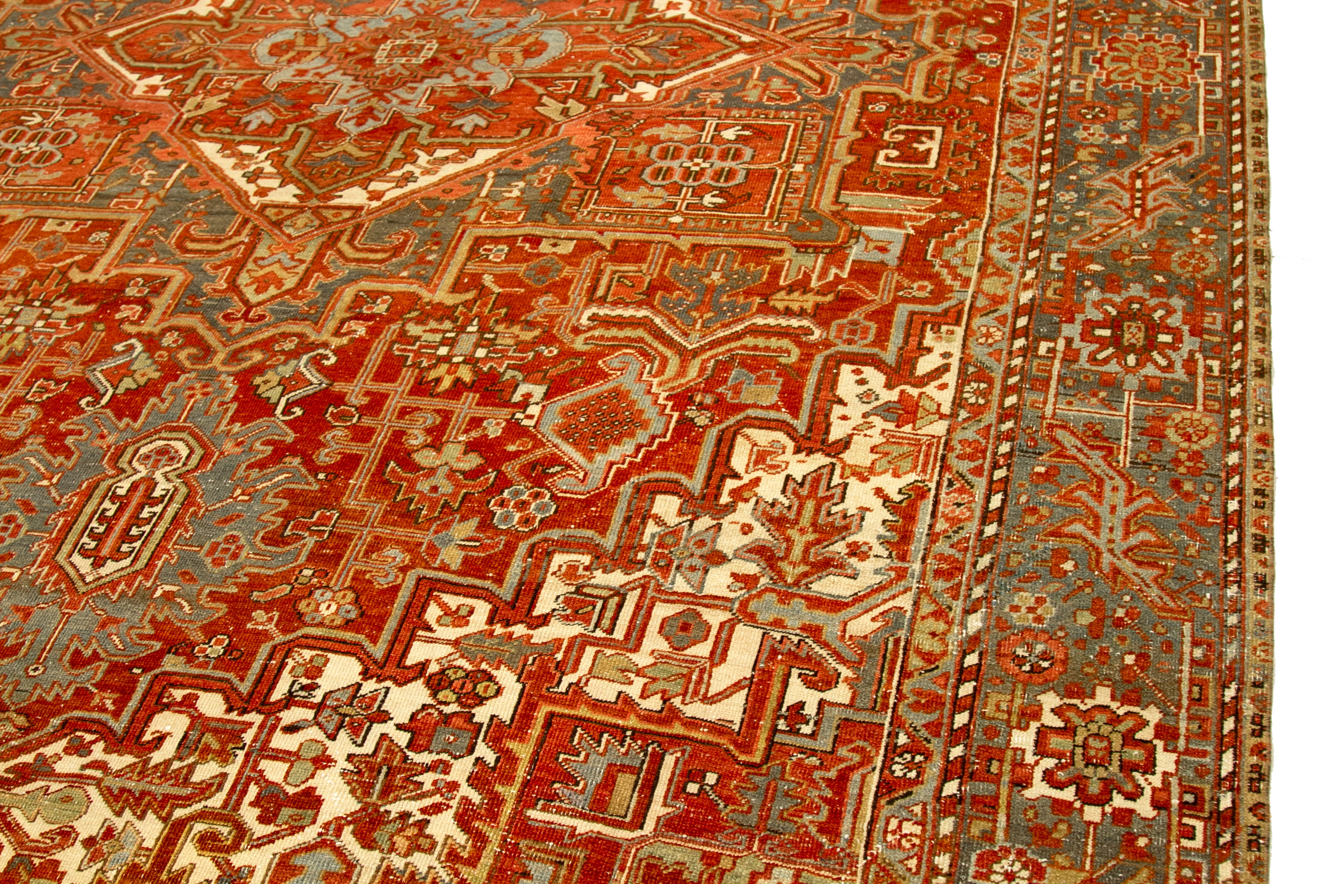 Thumbnail 3 for Antique Persian Heriz Traditional Rug 92707