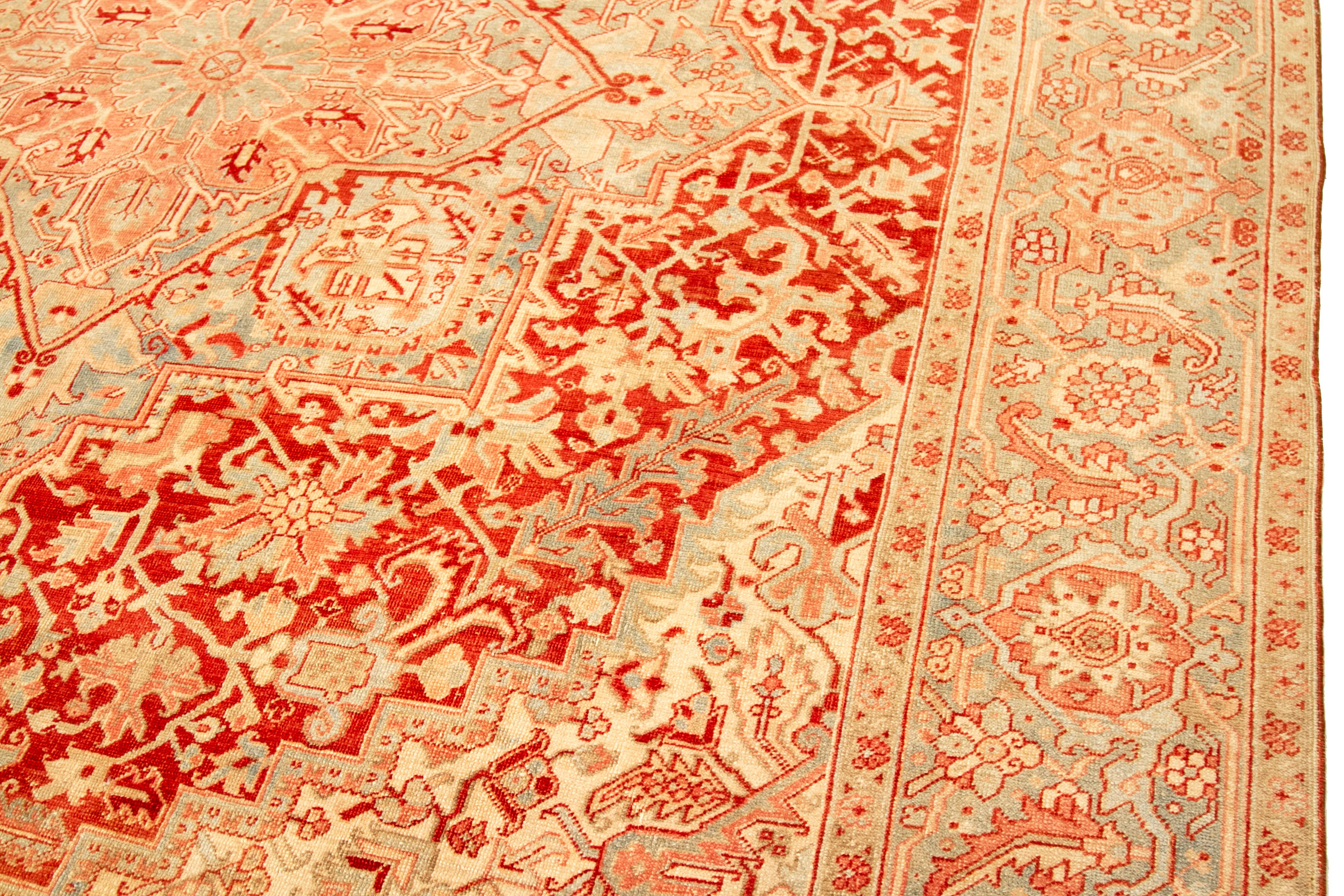 Thumbnail 2 for Antique Persian Heriz Traditional Rug 92710