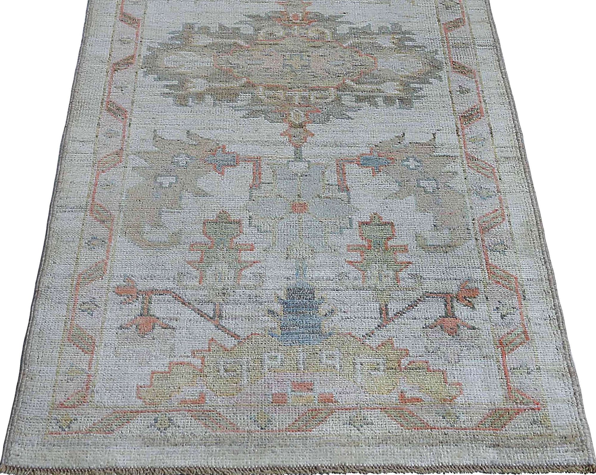 Thumbnail 3 for Turkey Oushak Tribal Rug 95485