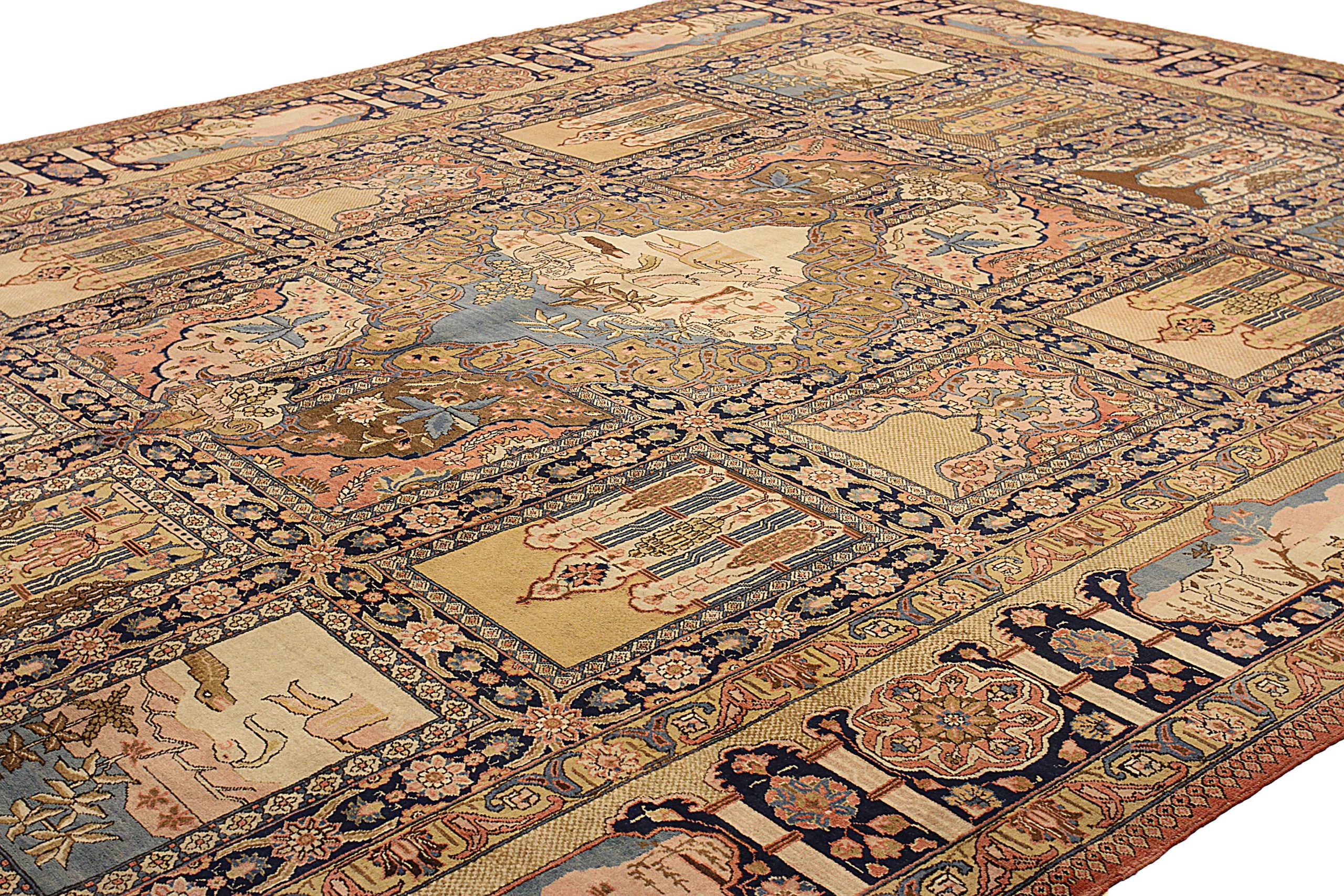 Thumbnail 8 for Antique Persian Tabriz Traditional Rug 10407