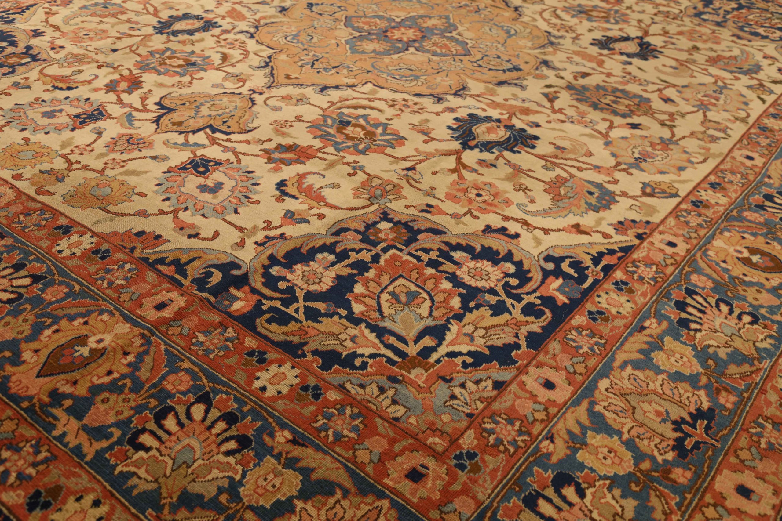 Thumbnail 12 for Antique Persian Tabriz Traditional Rug 10778