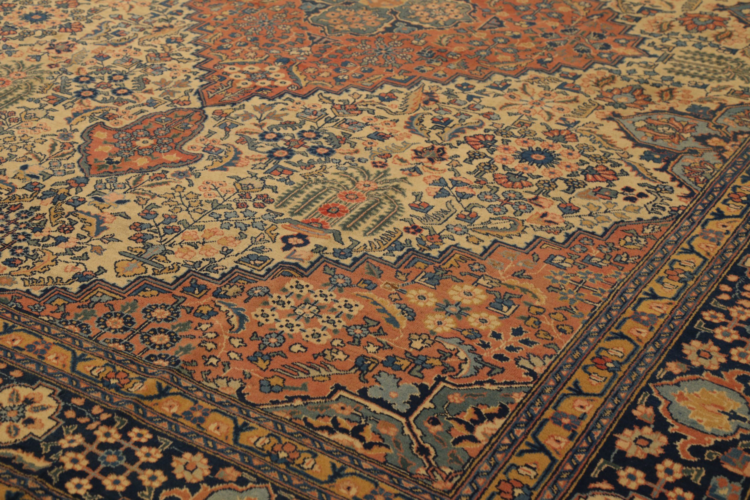 Thumbnail 15 for Antique Persian Tabriz Traditional Rug 10858