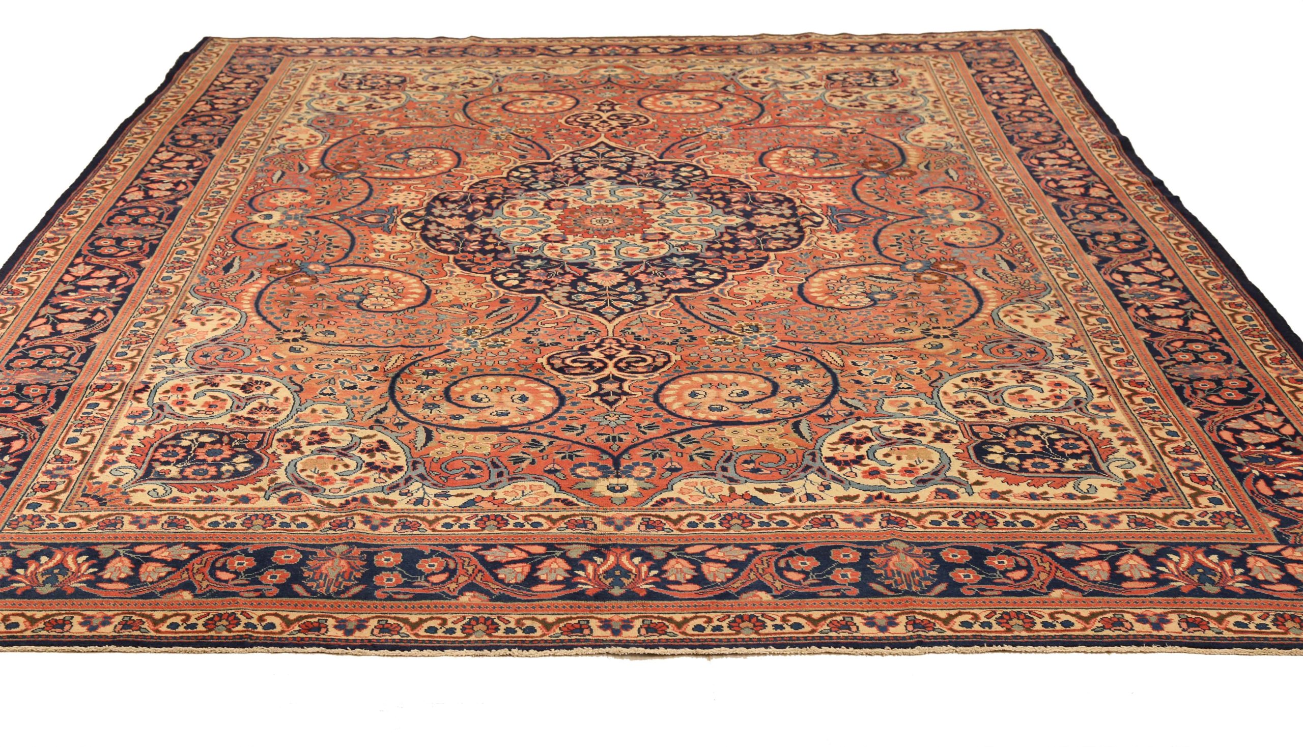 Thumbnail 14 for Antique Persian Tabriz Traditional Rug 11063