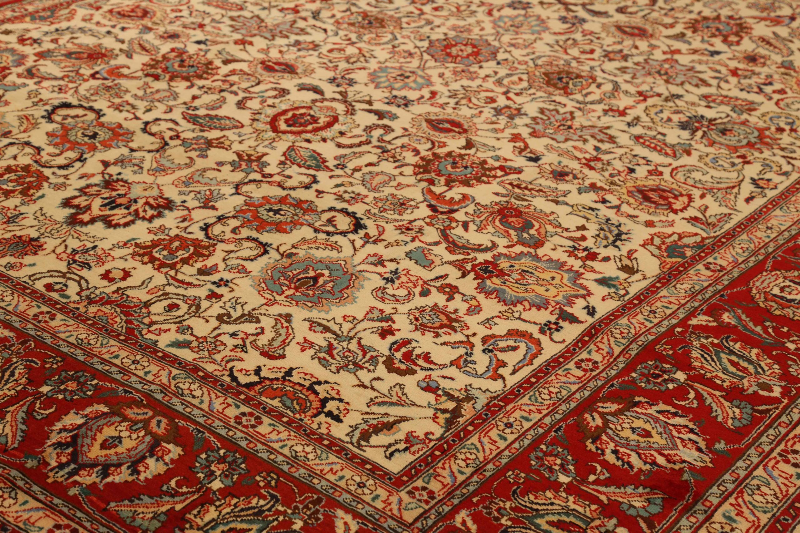 Thumbnail 14 for Antique Persian Tabriz Traditional Rug 11287