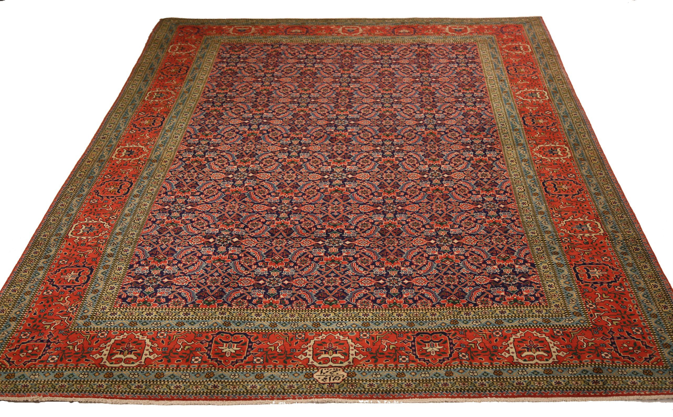 Thumbnail 11 for Antique Persian Tabriz Traditional Rug 11449