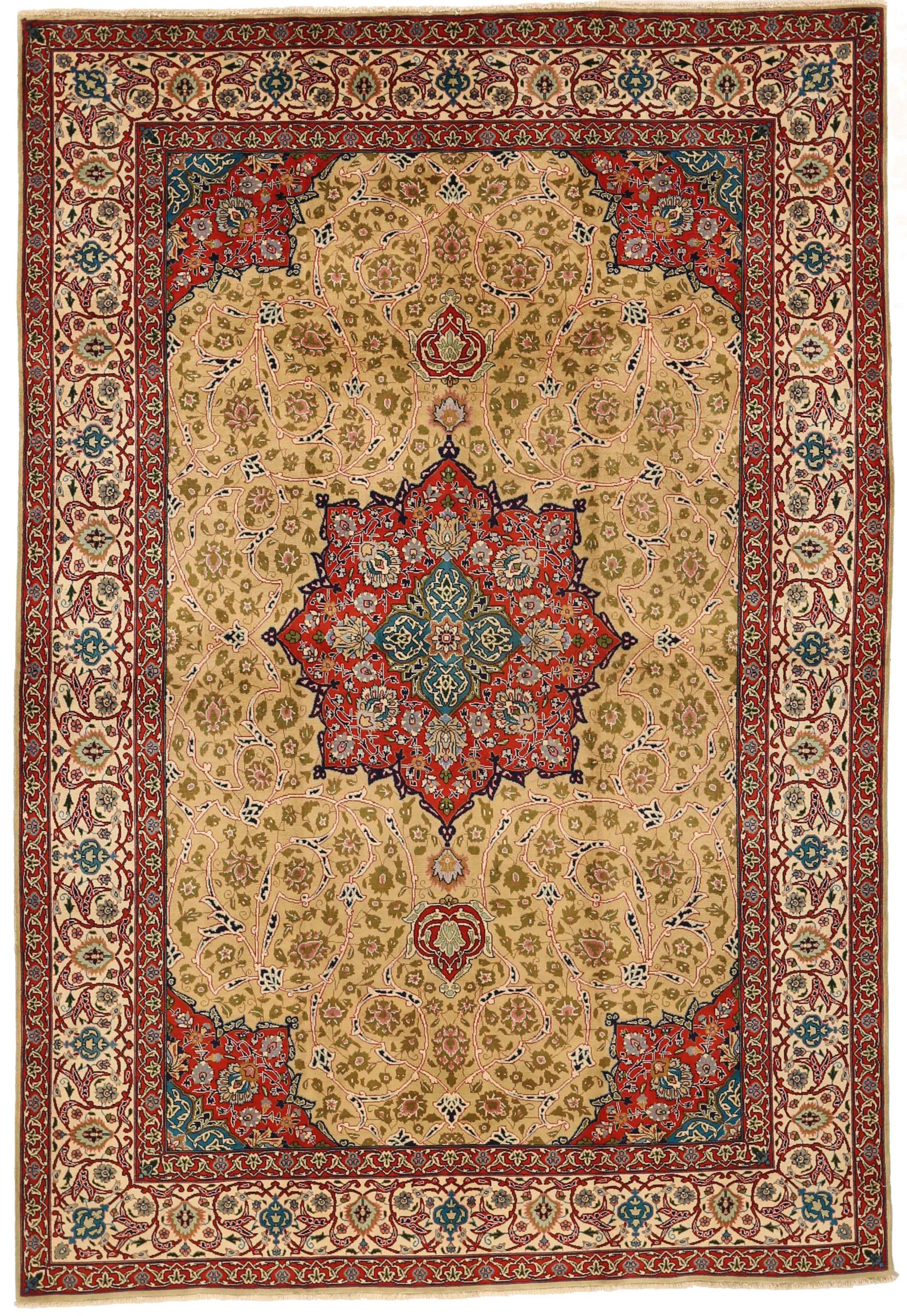 Thumbnail 7 for Antique Persian Tabriz Traditional Rug 15517