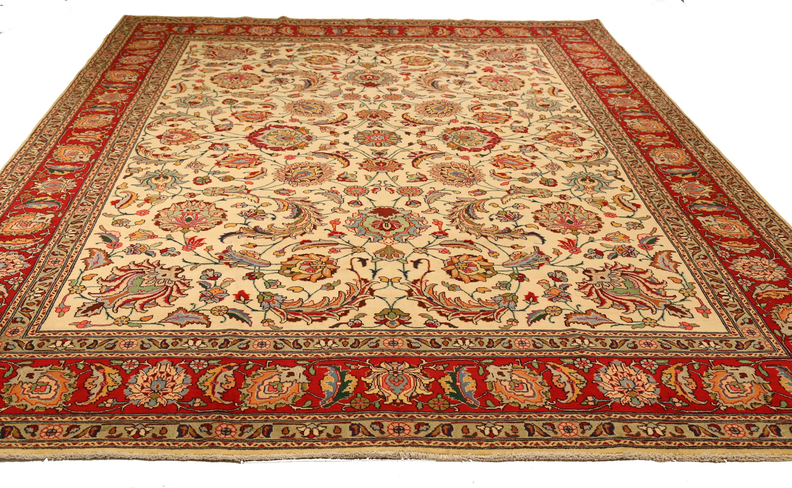 Thumbnail 7 for Antique Persian Tabriz Traditional Rug 53308