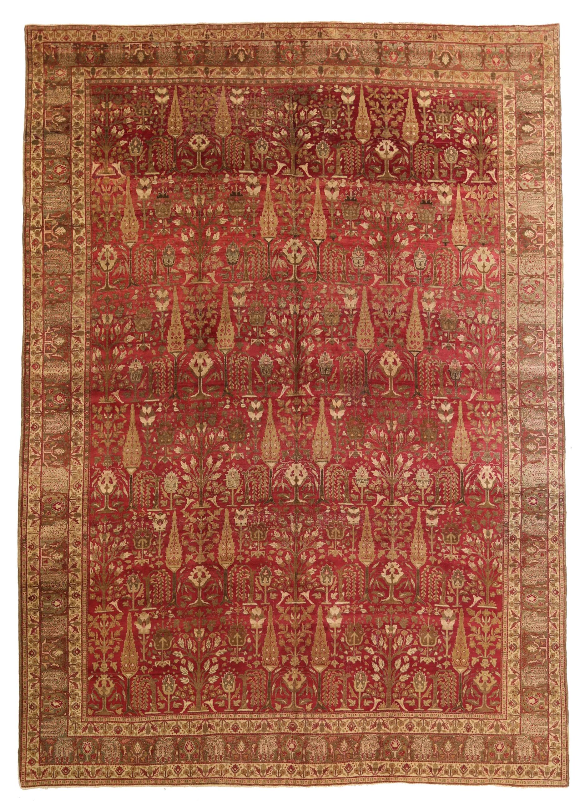 Thumbnail 6 for Antique Persian Tabriz Traditional Rug 54024