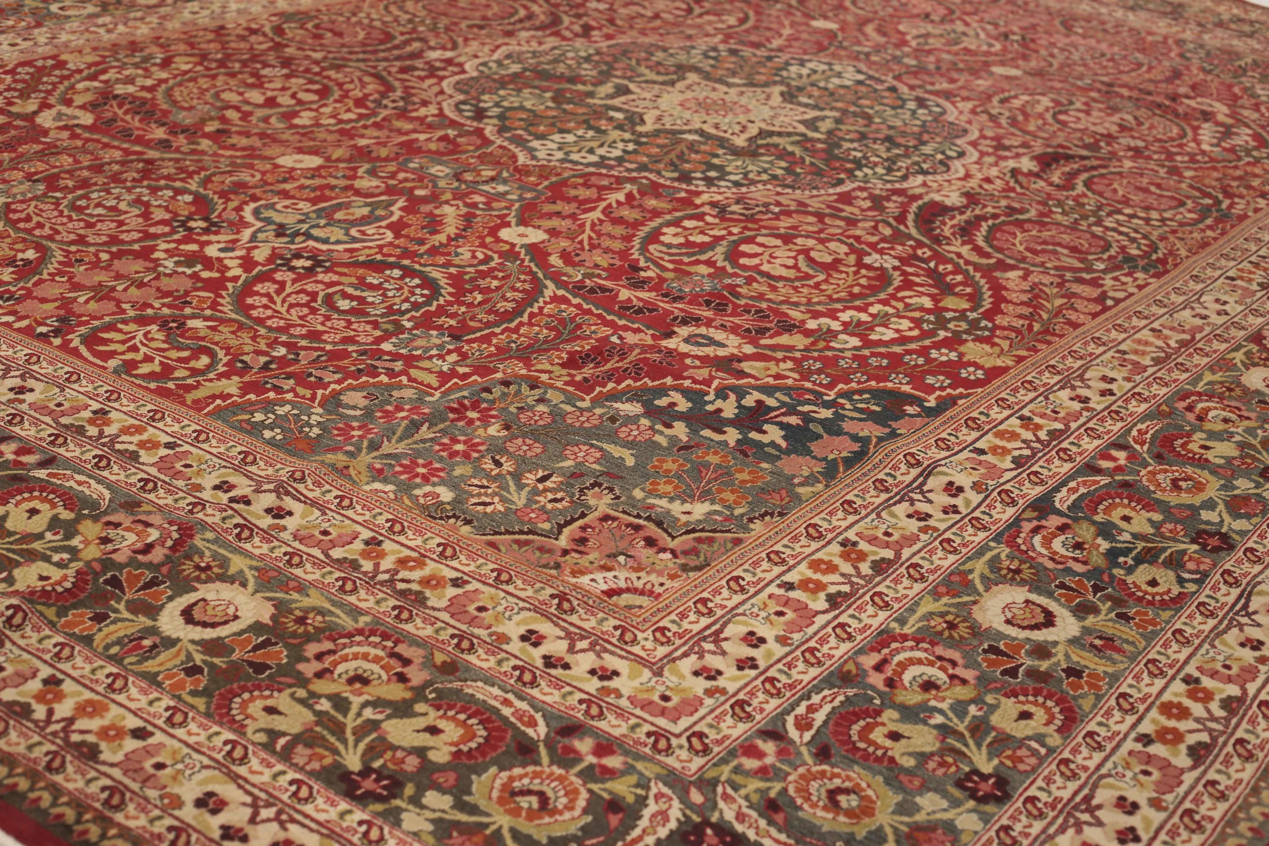 Thumbnail 7 for Antique Persian Mashad Traditional Rug 54104