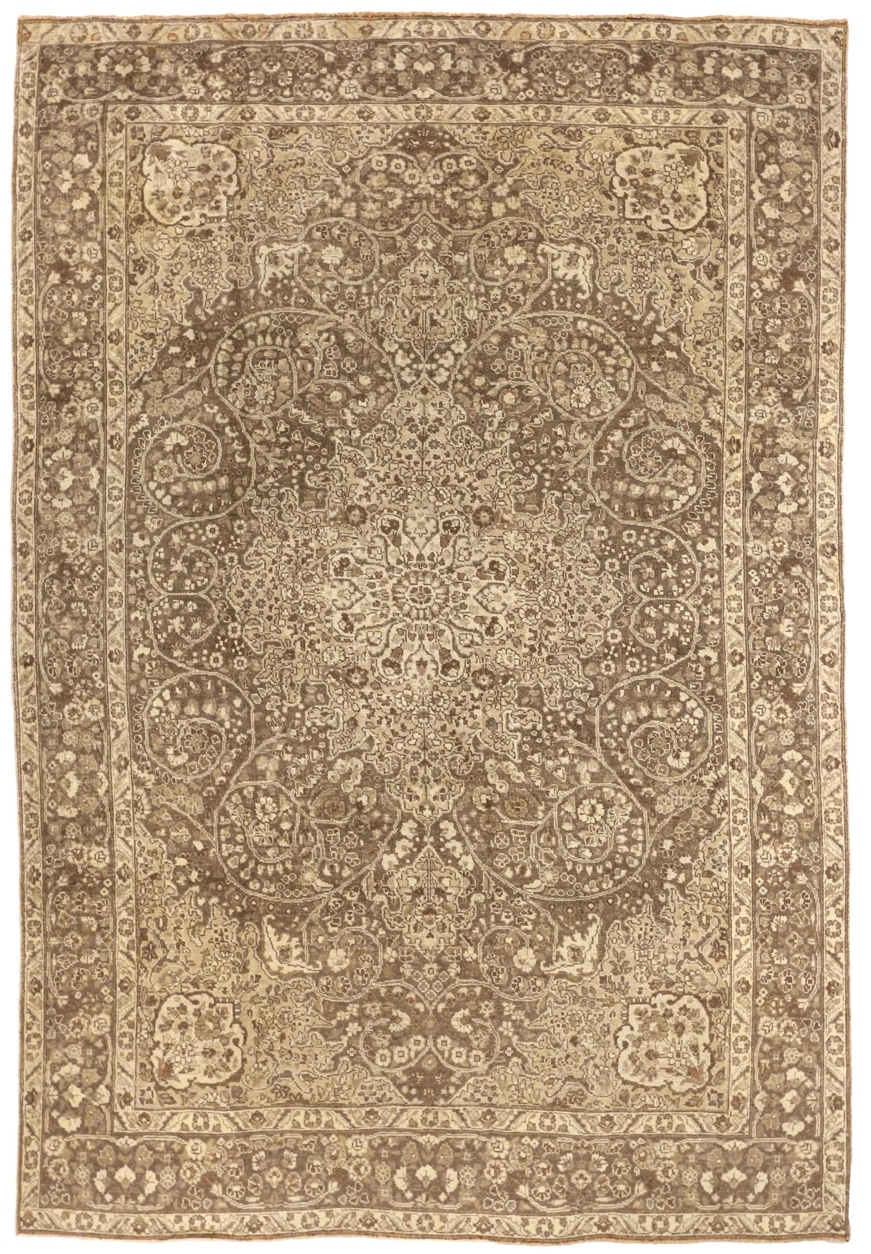 Thumbnail 8 for Antique Persian Tabriz Transitional Rug 67142