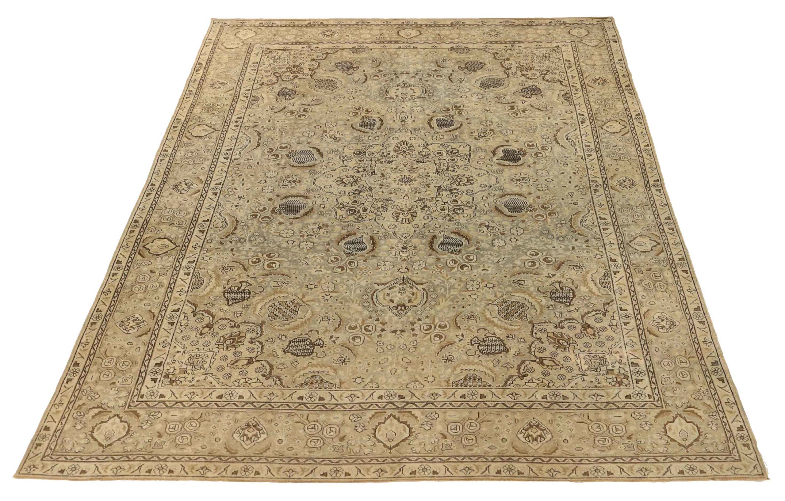 Thumbnail 14 for Antique Persian Tabriz Transitional Rug 67198