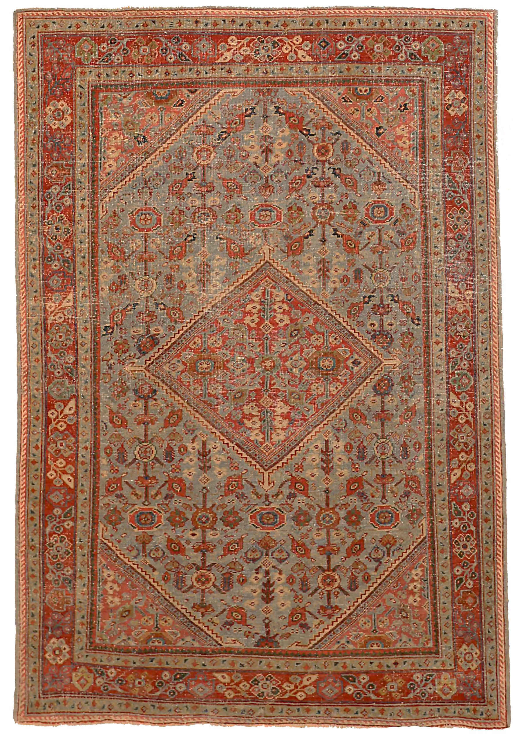 Thumbnail 8 for Antique Persian Meshkabad Transitional Rug 68081