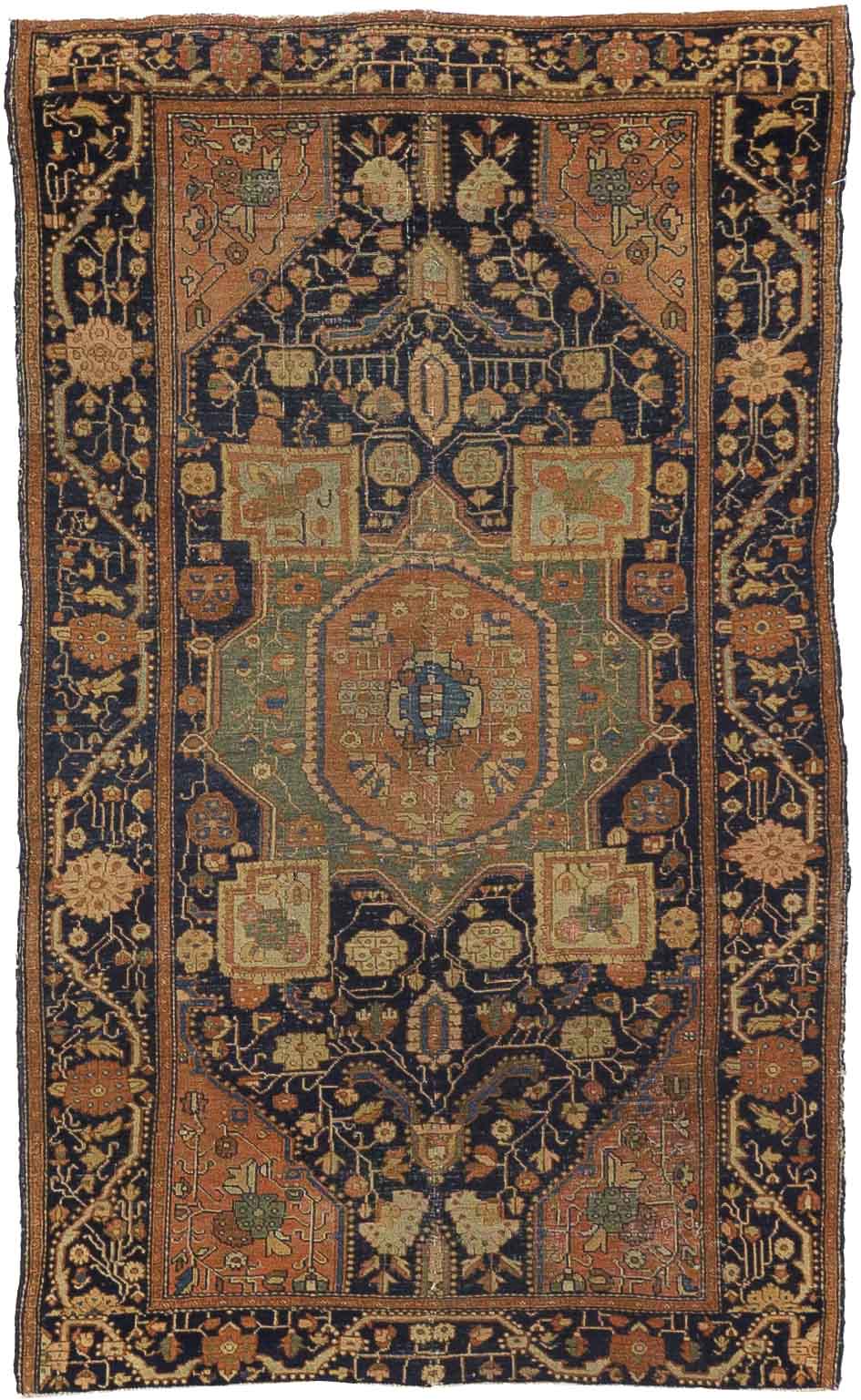 Thumbnail 11 for Antique Persian Farahan Traditional Rug 15714