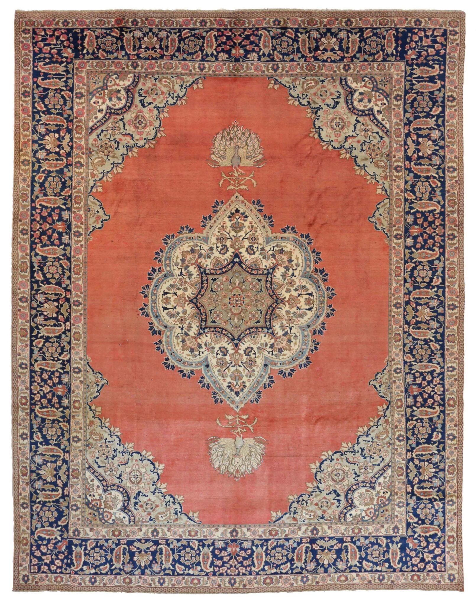 Thumbnail 15 for Antique Persian Tabriz Traditional Rug 69516