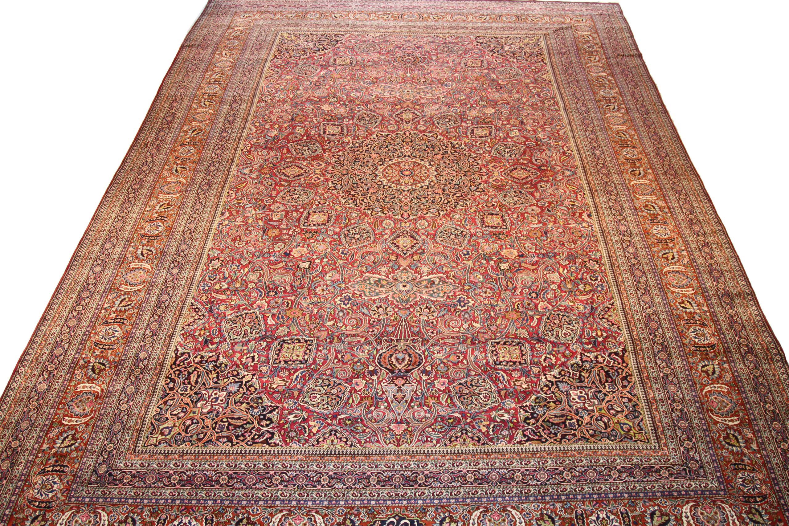 Thumbnail 12 for Antique Persian Mashad Traditional Rug 69536