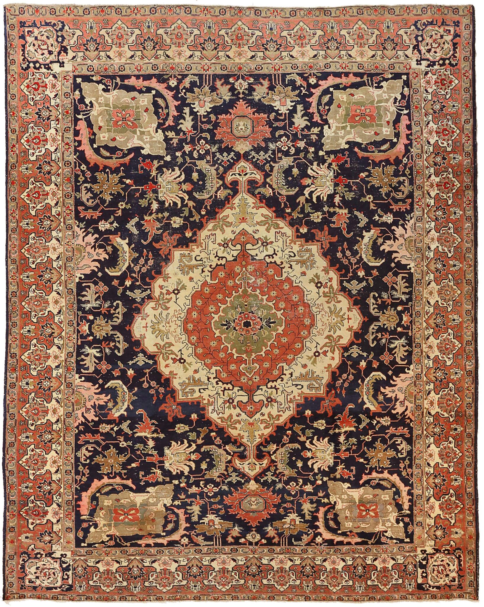 Thumbnail 12 for Antique Persian Tabriz Traditional Rug 69608