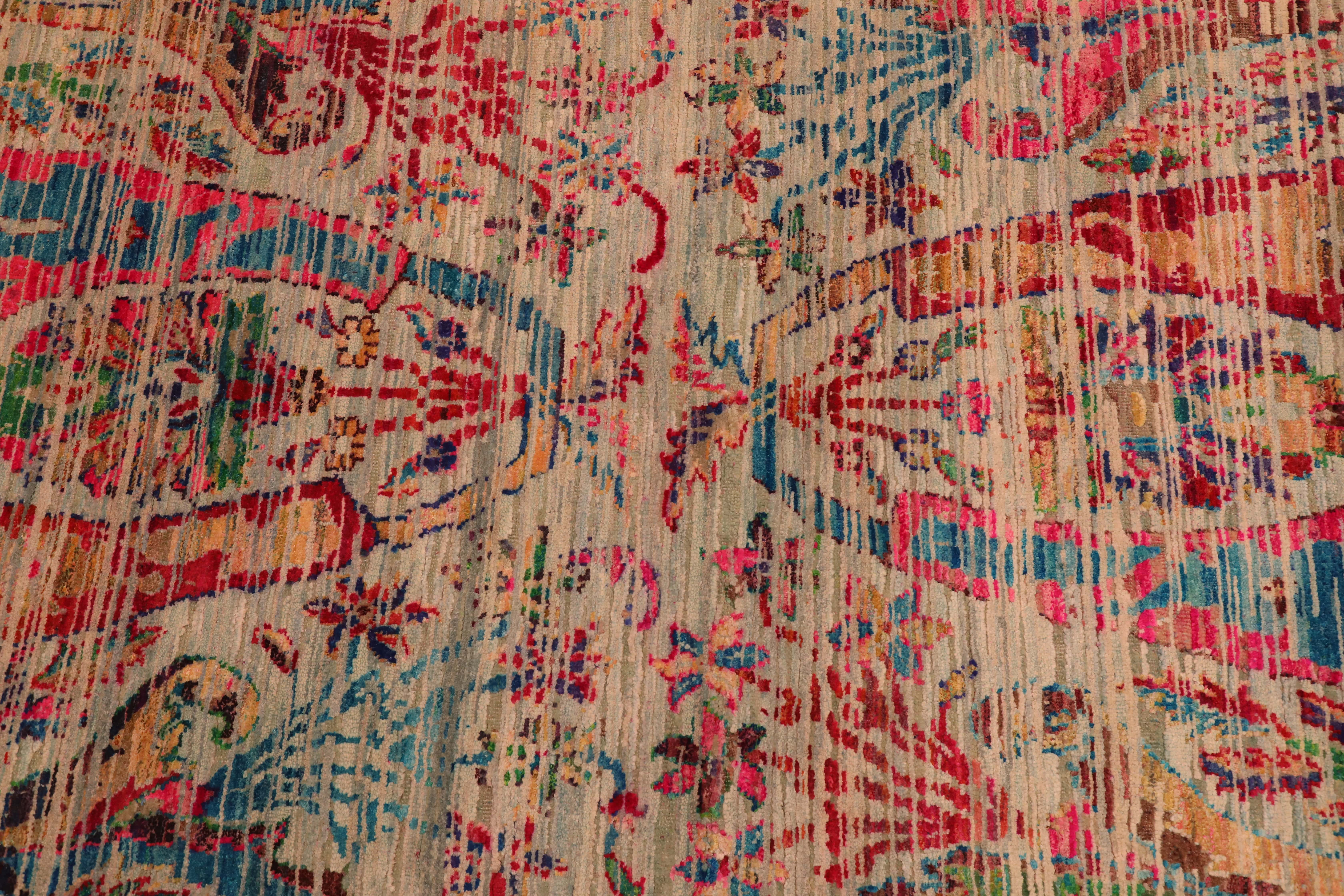 Thumbnail 3 for India Sari Silk Modern / Contemporary Rug 94210