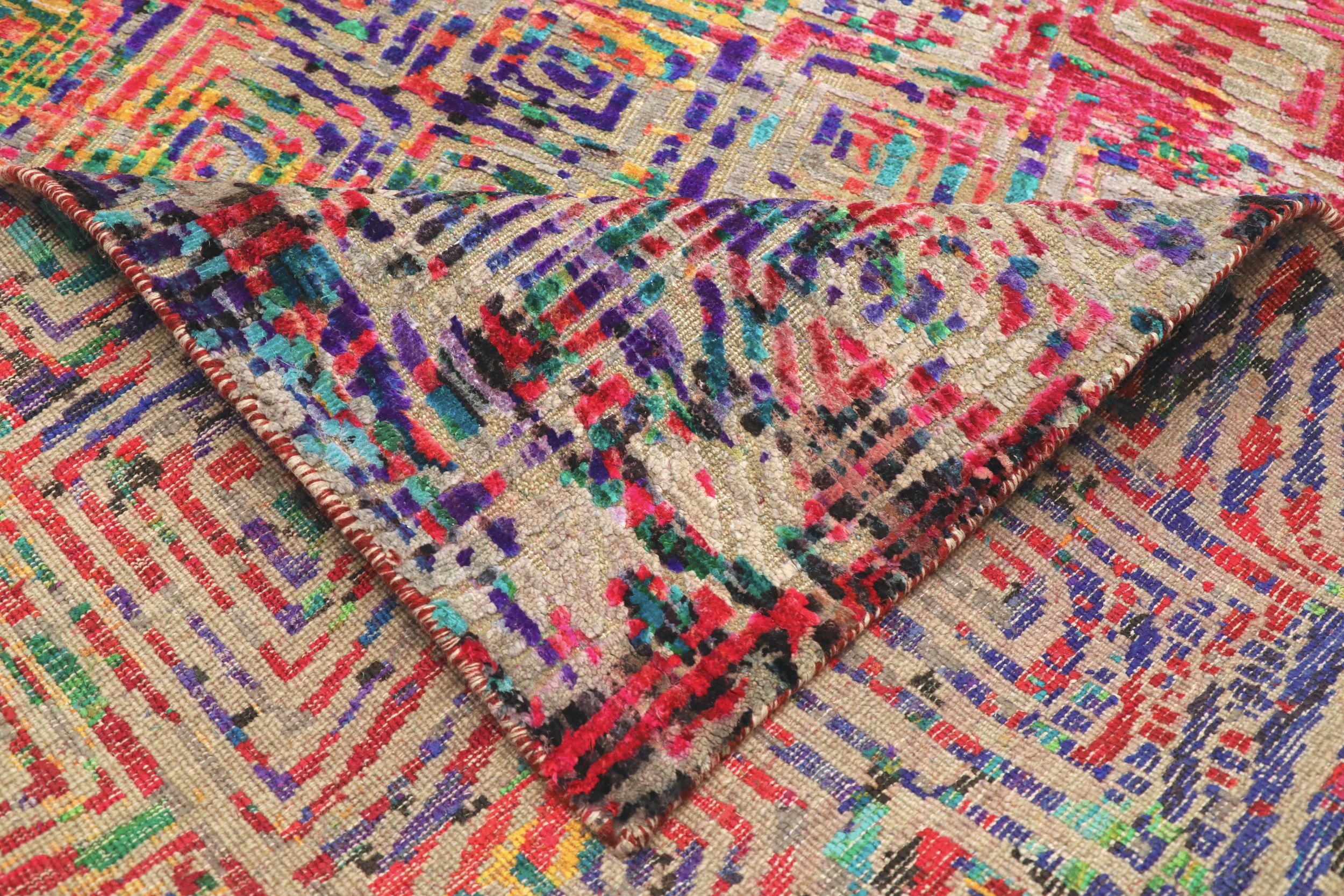 Thumbnail 7 for India Sari Silk Modern / Contemporary Rug 94134