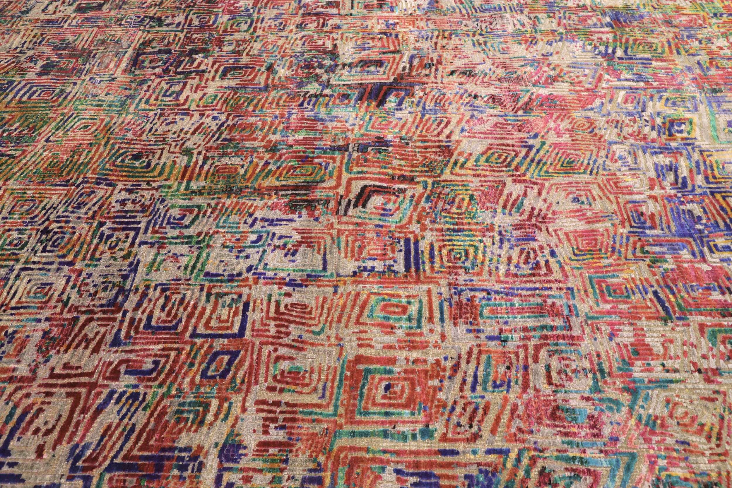 Thumbnail 5 for India Sari Silk Modern / Contemporary Rug 94134