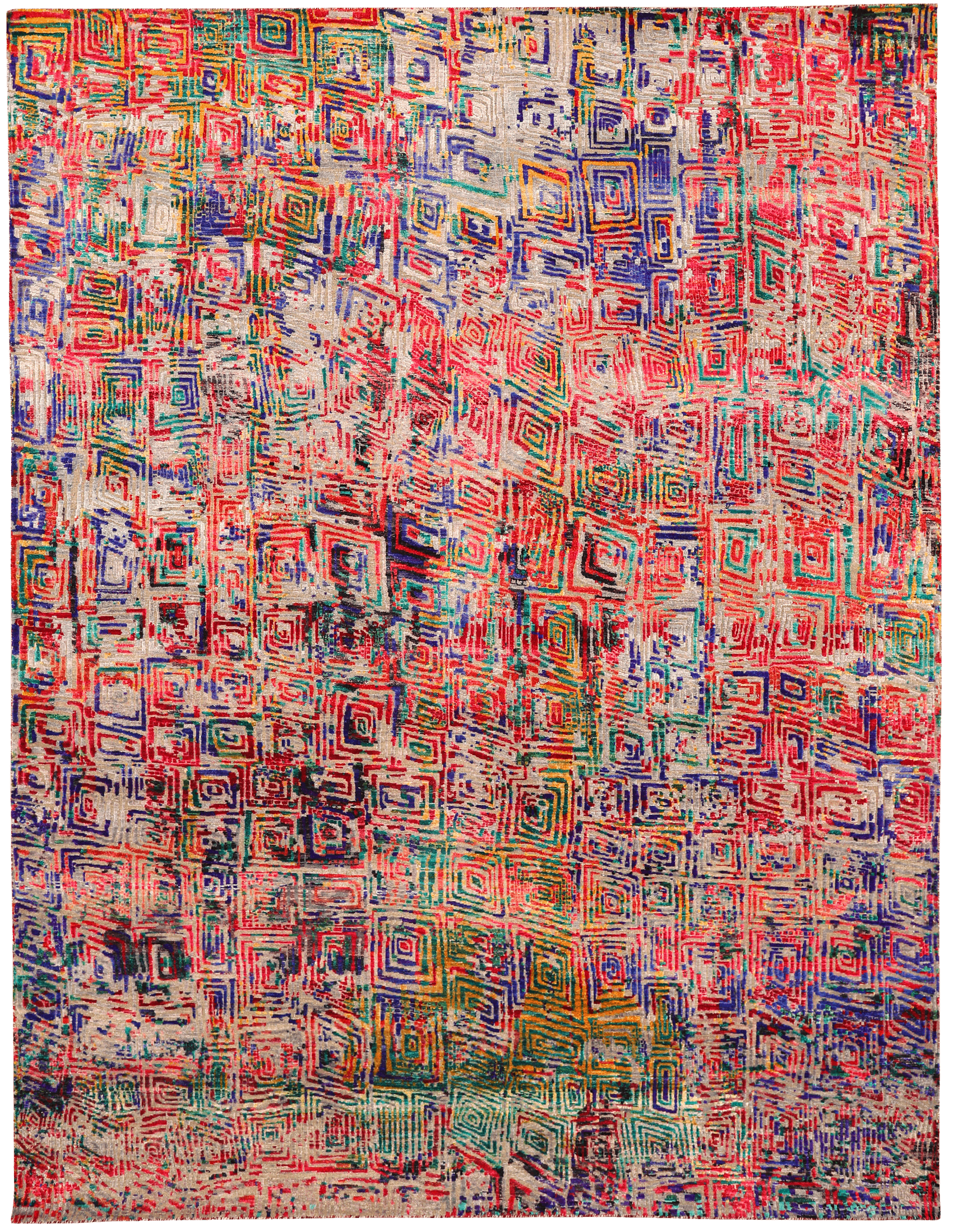 Thumbnail 2 for India Sari Silk Modern / Contemporary Rug 94134