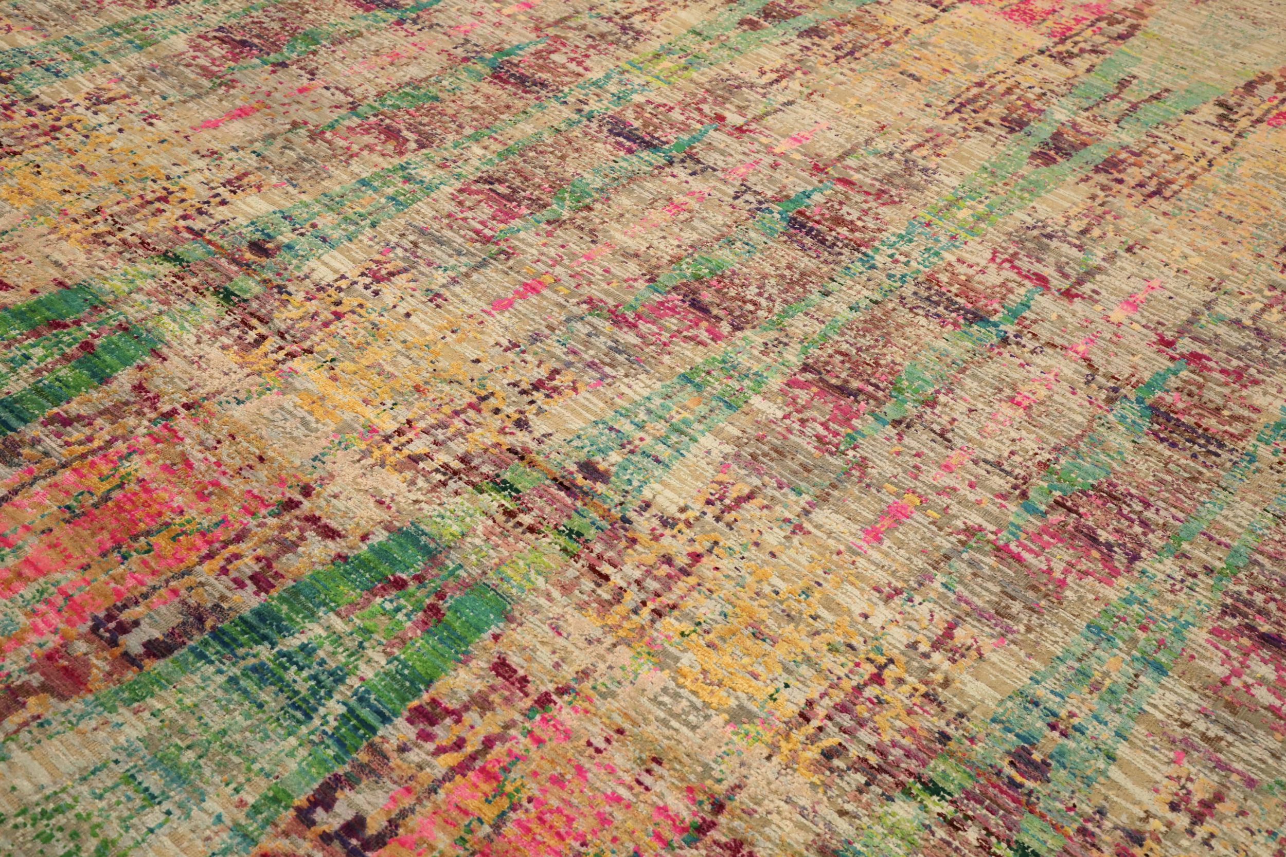 Thumbnail 4 for India Sari Silk Modern / Contemporary Rug 94164