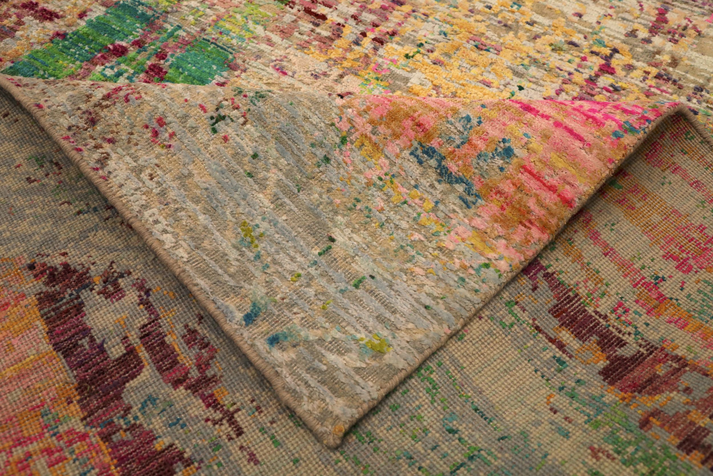 Thumbnail 6 for India Sari Silk Modern / Contemporary Rug 94164