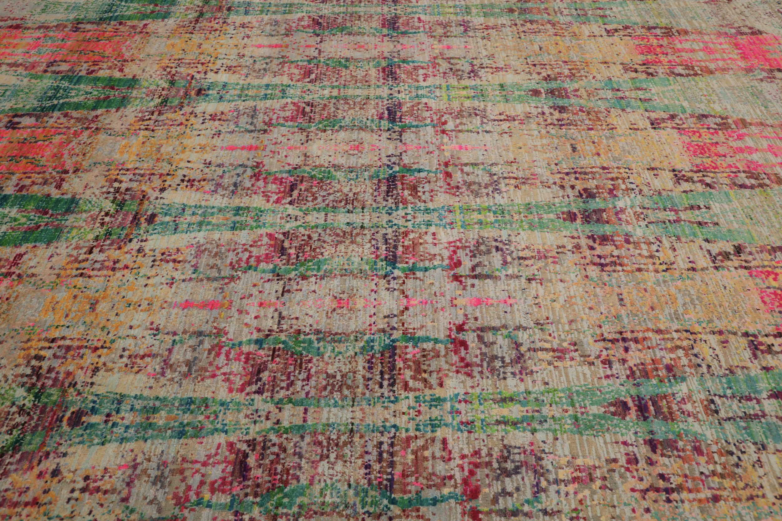 Thumbnail 5 for India Sari Silk Modern / Contemporary Rug 94164