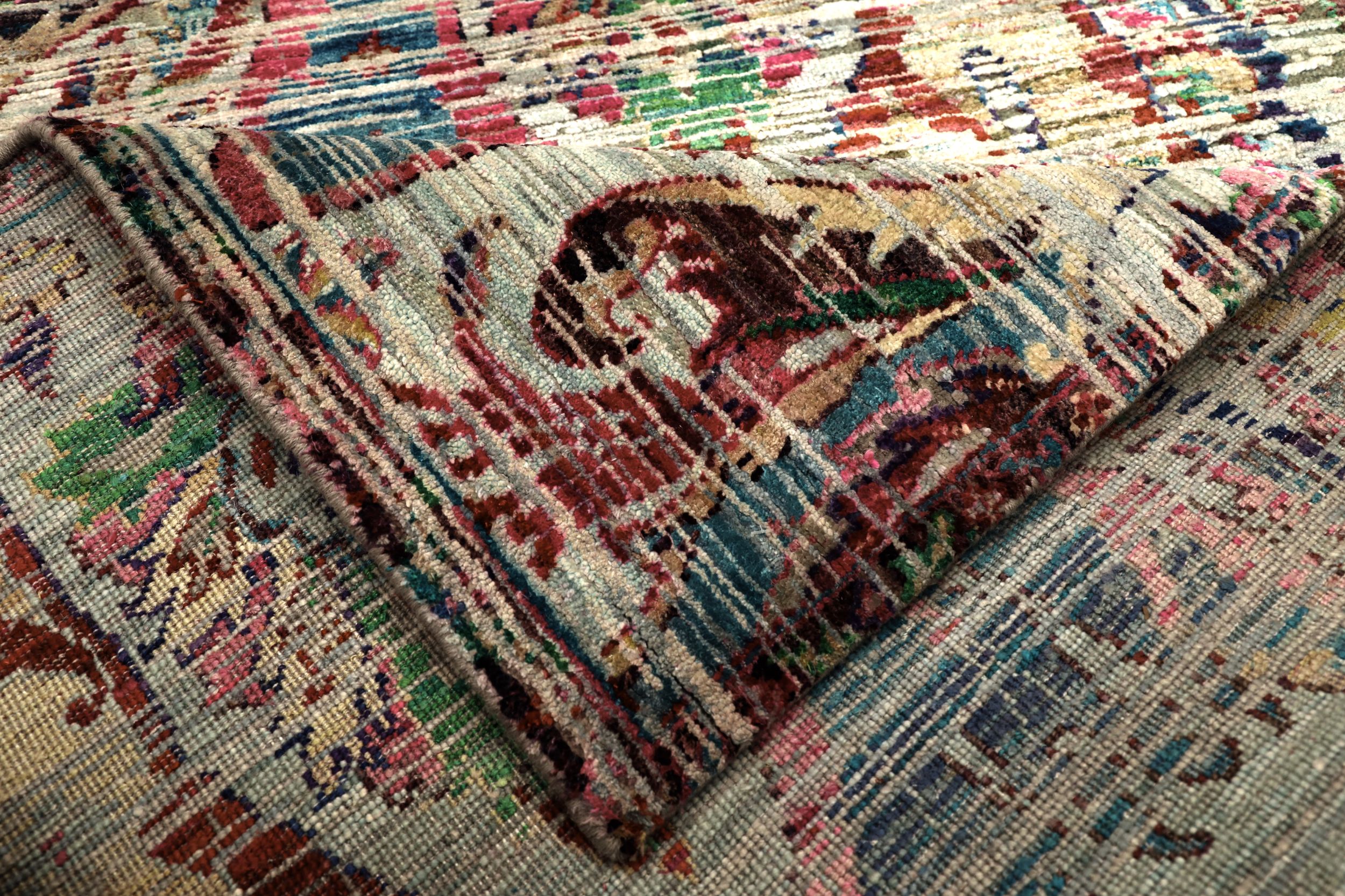 Thumbnail 14 for India Sari Silk Modern / Contemporary Rug 94210