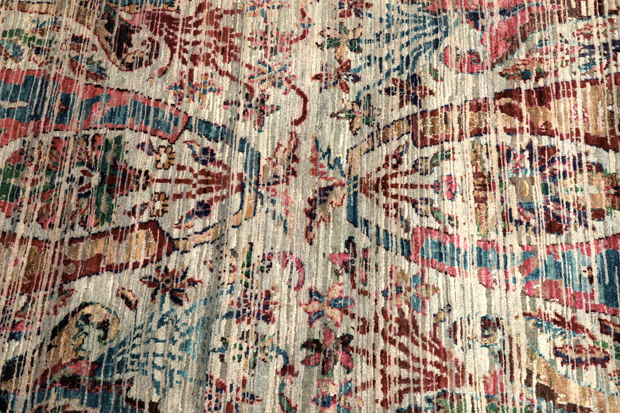 Thumbnail 9 for India Sari Silk Modern / Contemporary Rug 94210