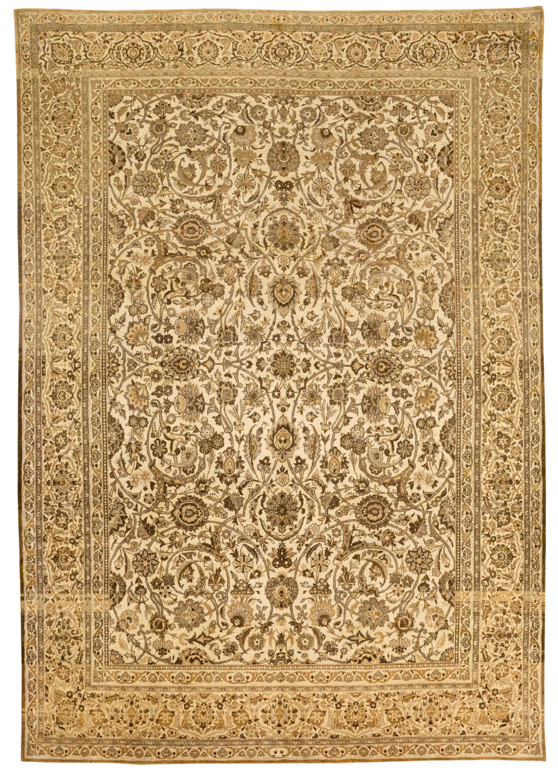 Thumbnail 3 for Antique Persian Tabriz Traditional Rug 10455